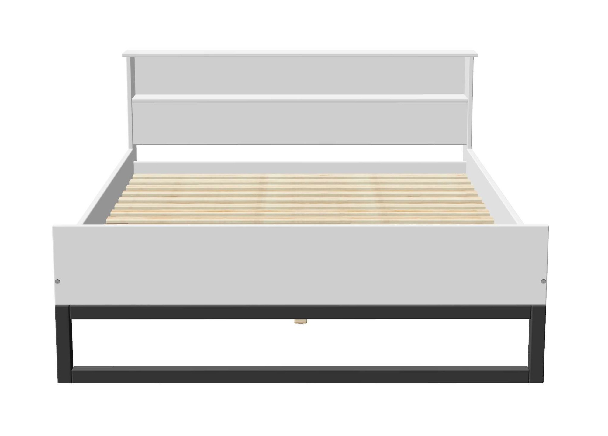 OTTO home Massivholzbett »Pannor, Industrial Design mit Regal, Lattenrost inklusive« Breite Liegefläche 140 oder 180cm,  Kufengestell, bis 200 kg belastbar, FSC-zertifiziert, Made in EU