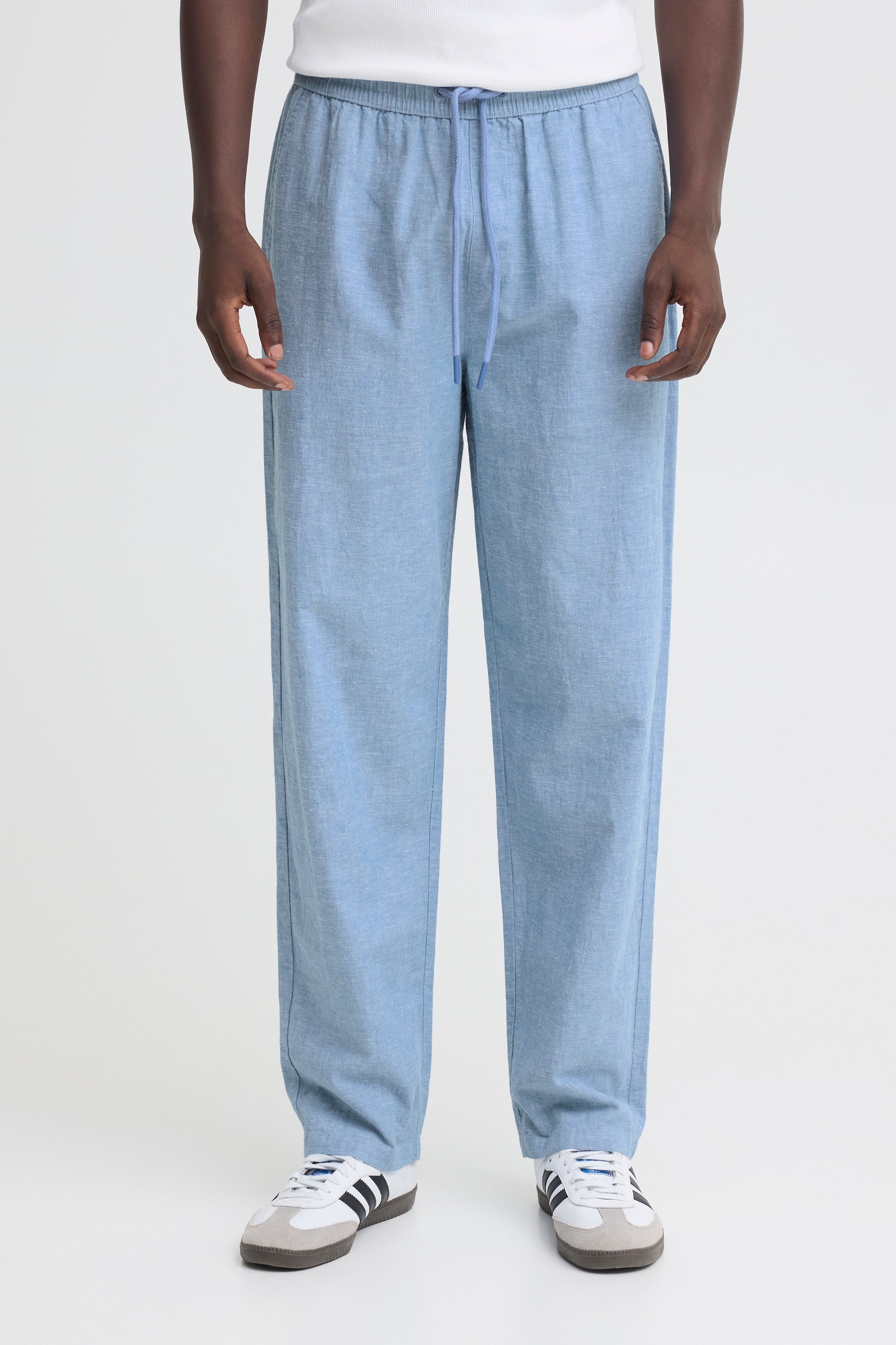 Leinenhose BLEND "BHABAN LIN PANTS PP NOOS", Herren, Gr. 3XL, N-Gr, lichen blau, Web, Obermaterial: 70% Baumwolle, 30% Leinen, Leinenoptik, unifarben, relaxed fit lang, Hosen, sommerlich, mit hohem Baumwollanteil