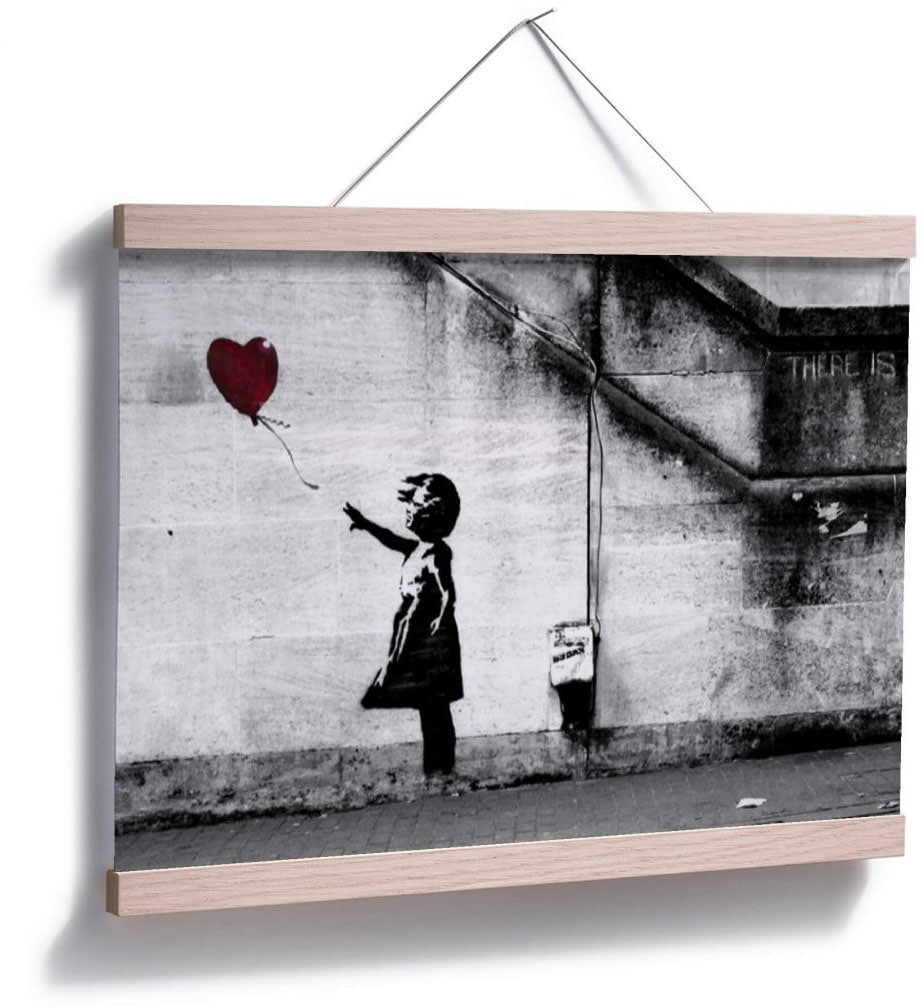 BAUR »Graffiti Menschen, Friday Wandposter Black (1 | balloon«, Wall-Art Wandbild, St.), Bilder Poster Bild, Girl with Poster,
