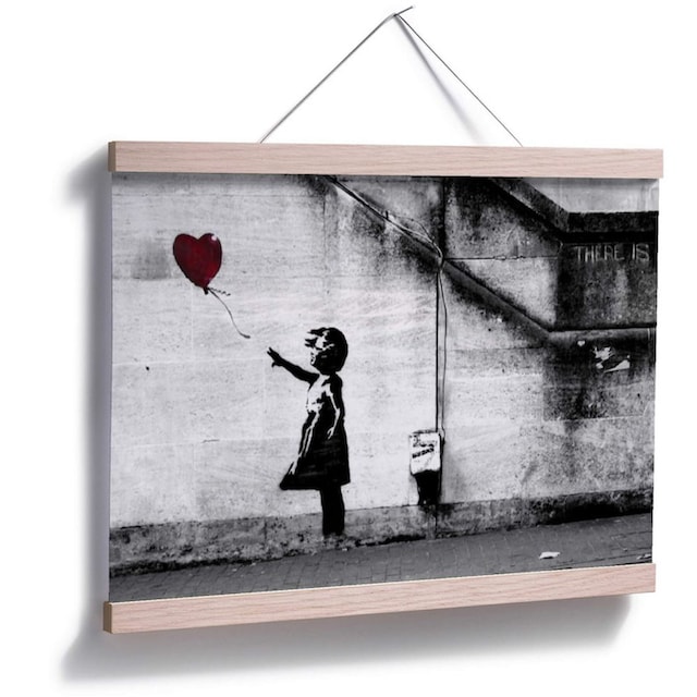 Black Friday Wall-Art Poster »Graffiti Bilder Girl with balloon«, Menschen,  (1 St.), Poster, Wandbild, Bild, Wandposter | BAUR