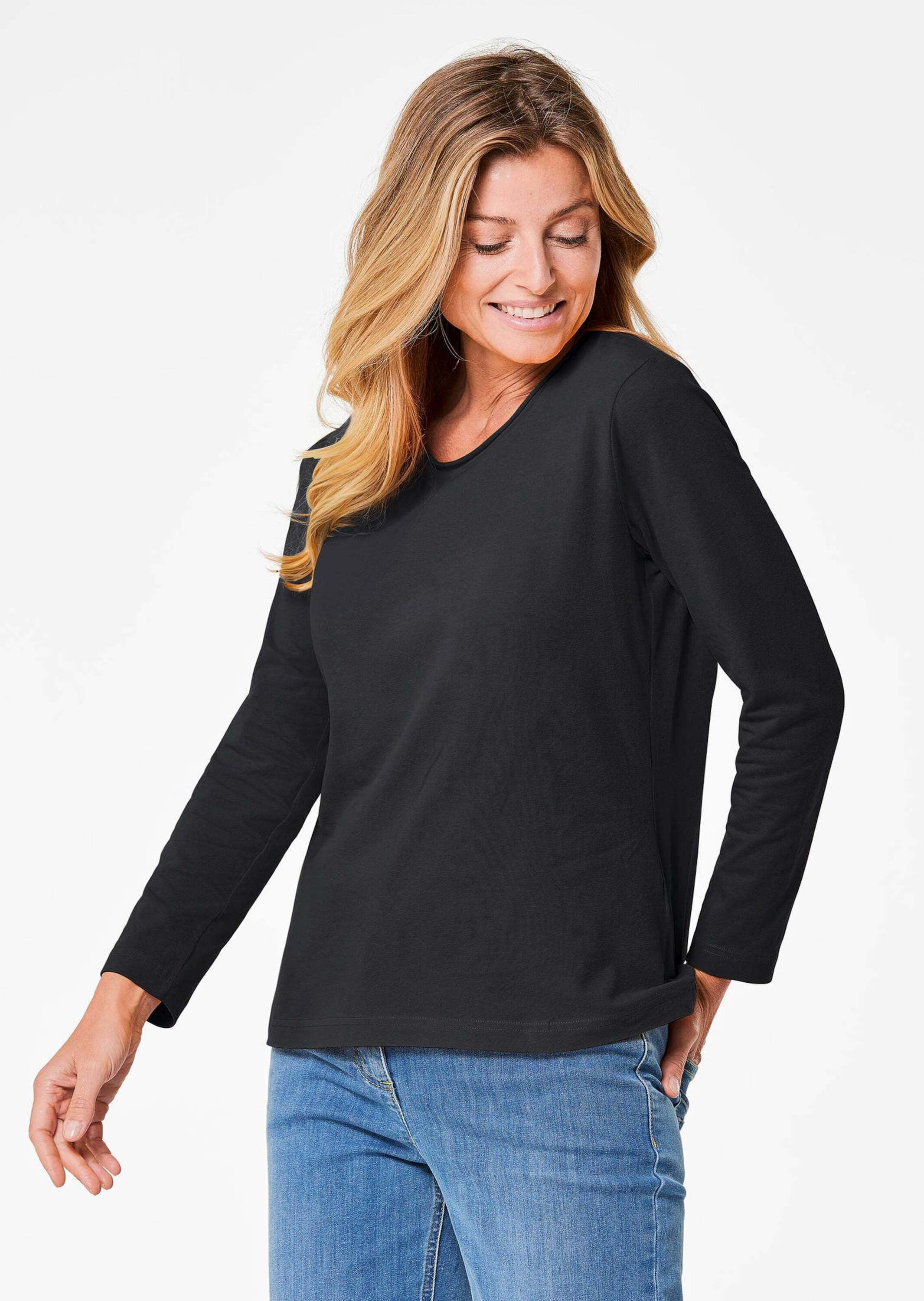 Thumbnail - GOLDNER Longpullover "Kurzgröße T-Shirt mit Rundhals" Ohne