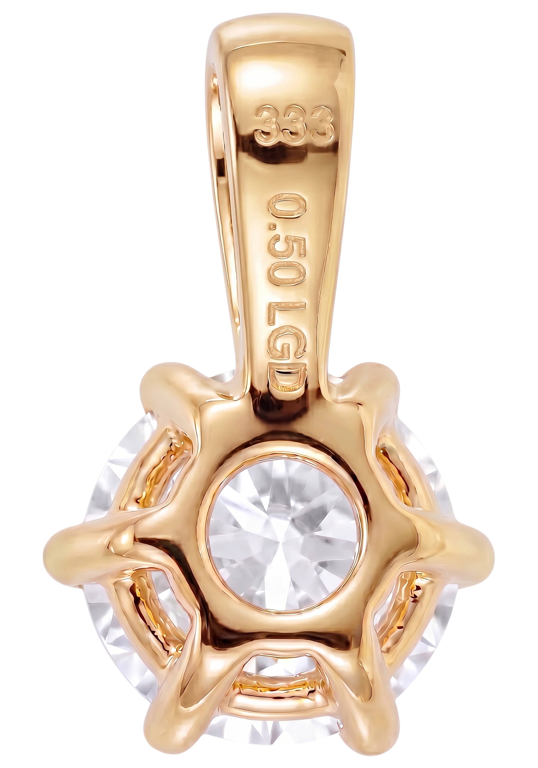 JOBO Kettenanhänger »Goldanhänger Solitär«  8 Karat 333 Gold mit Lab-Grown-Diamant 0,50 ct
