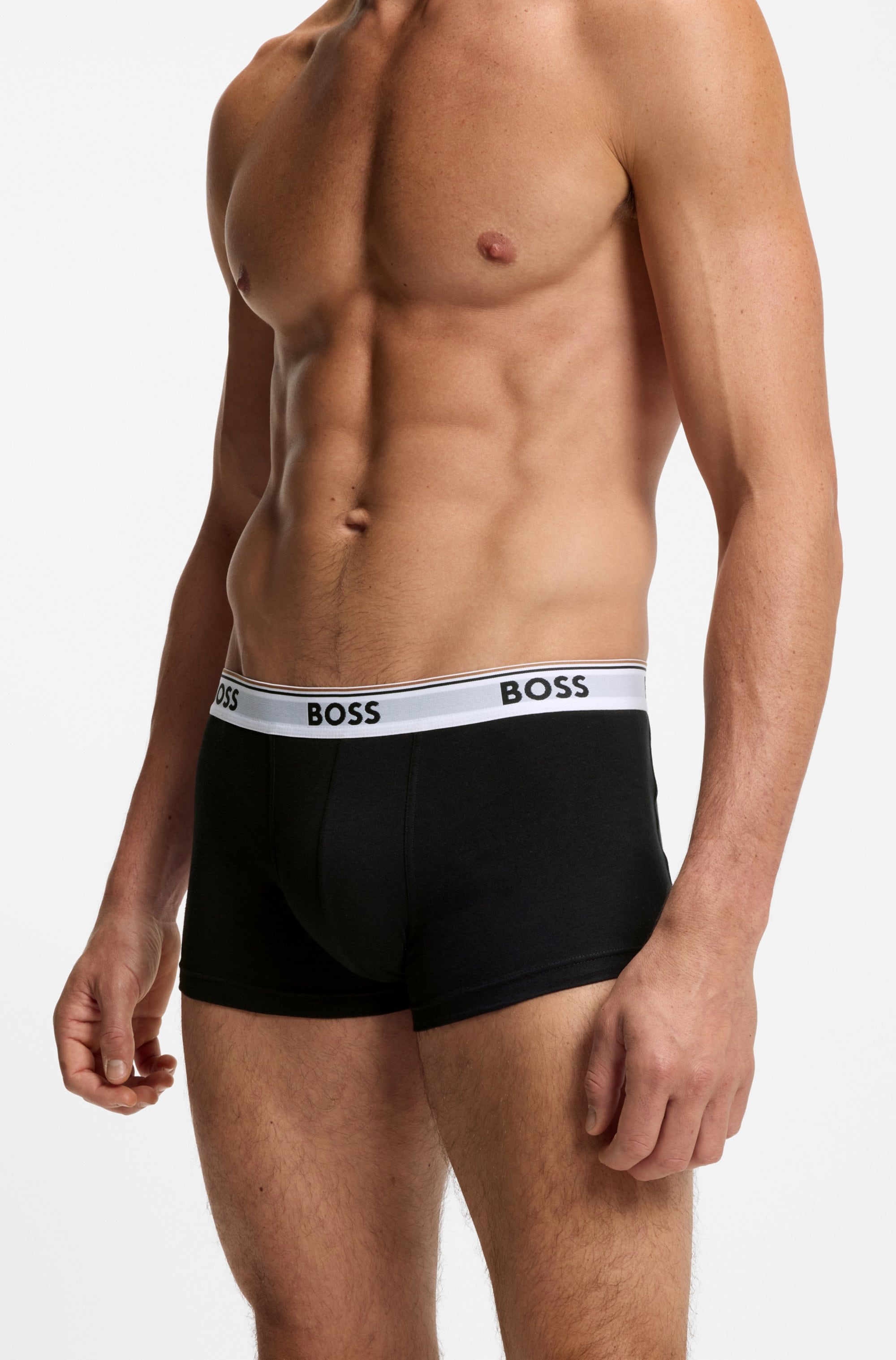 BOSS Trunk Packung, 3 Stk. aus Stretch-Baumwolle mit Logo-Bund, mittlere Bundhöhe