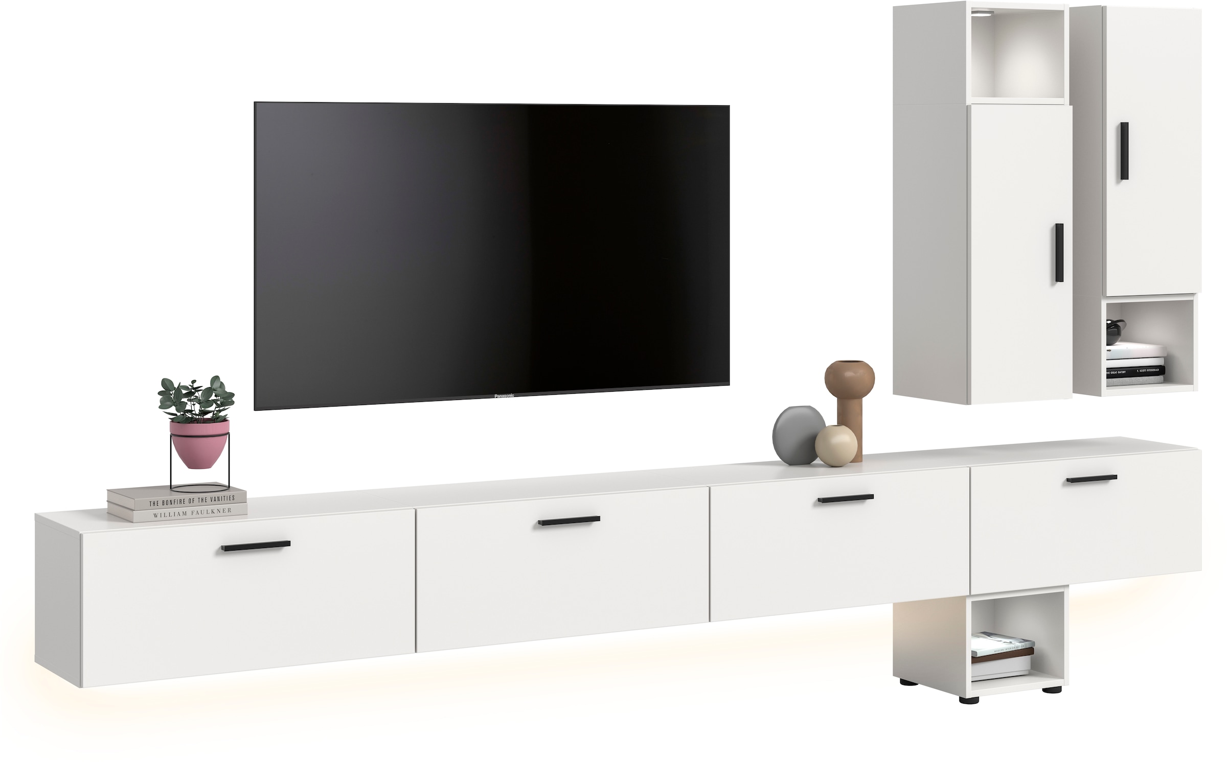 Home affaire Schrank-Set "ENESTE, 9-teilig, in verschiedenen Farben, individuell kombinierbar" verschiedenste Kombinationmöglichkeiten, stehend oder hängend, 3 Stk. tlg.