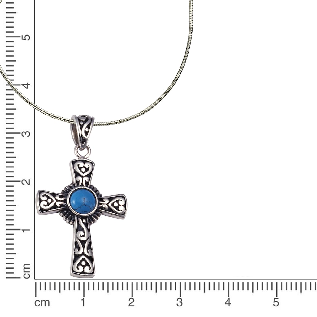 Zeeme Kette mit Anhänger »925/- Sterling Silber oxidiert Türkis«