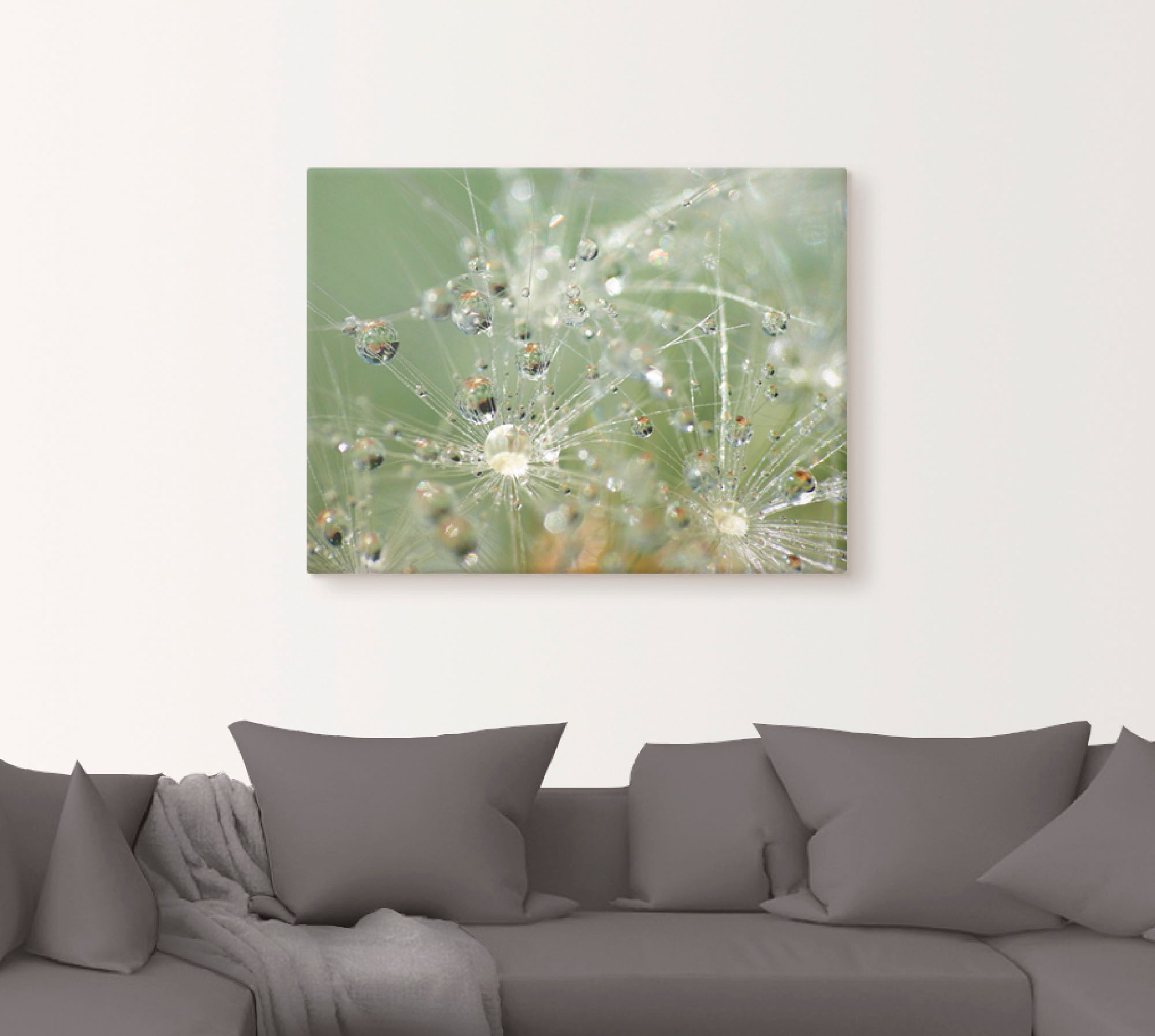 Artland Wandbild »Wassertropfen Pusteblume«, Blumen, (1 St.), als Leinwandbild, Wandaufkleber in verschied. Größen