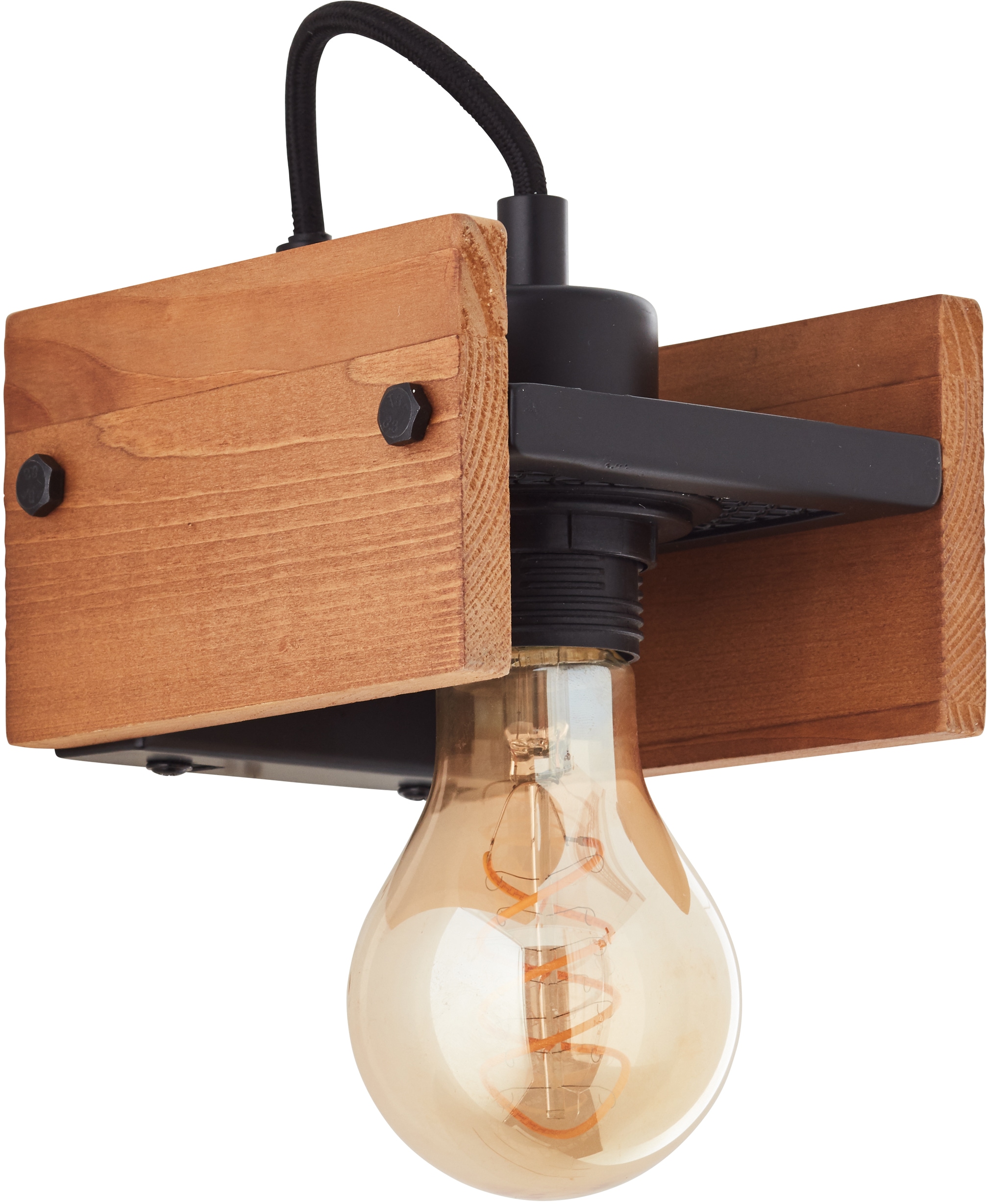 Brilliant Wandleuchte »Calandra« E27 1 Stk. 1 x E27, 42W, schwarz/holzfarbend