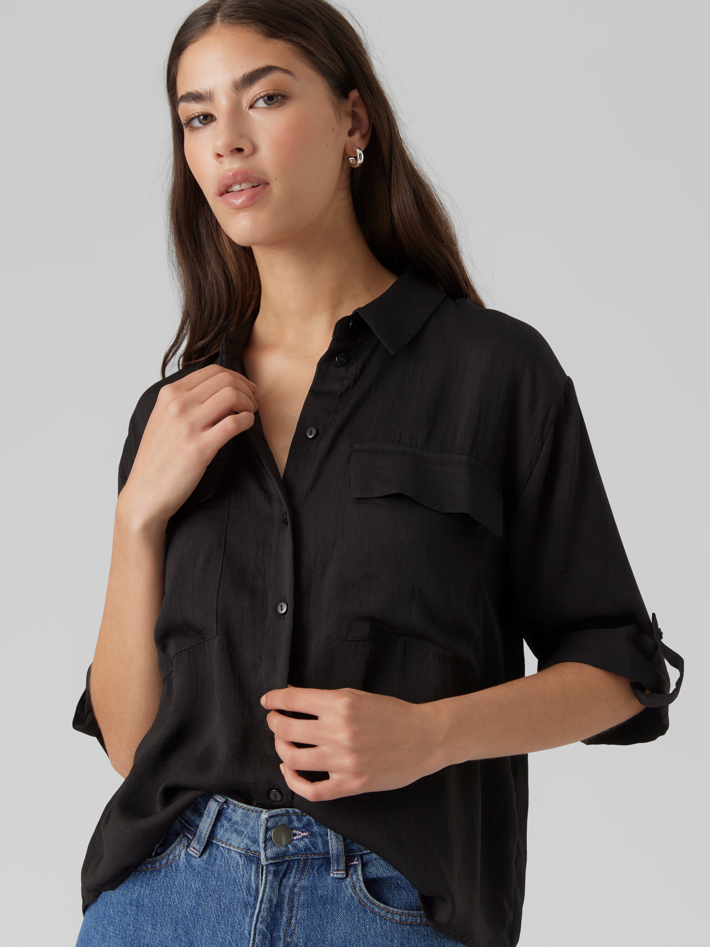 Vero Moda Kurzarmbluse "VMFABIANA 3/4 SHIRT VMA NOOS" günstig online kaufen