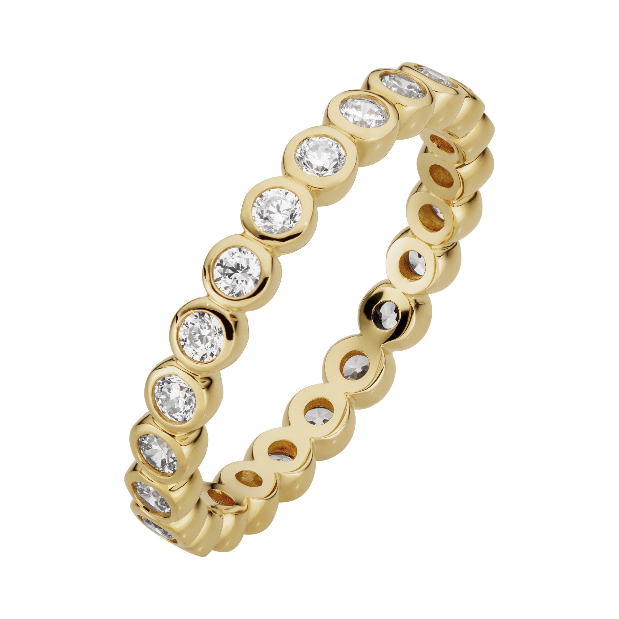Fingerring OROLINO "333/- Gelbgold glanz synth. Zirkonia" Gr. 50, gelb, Fingerringe, Damen, 050 (15,9), Gold, Fingerring