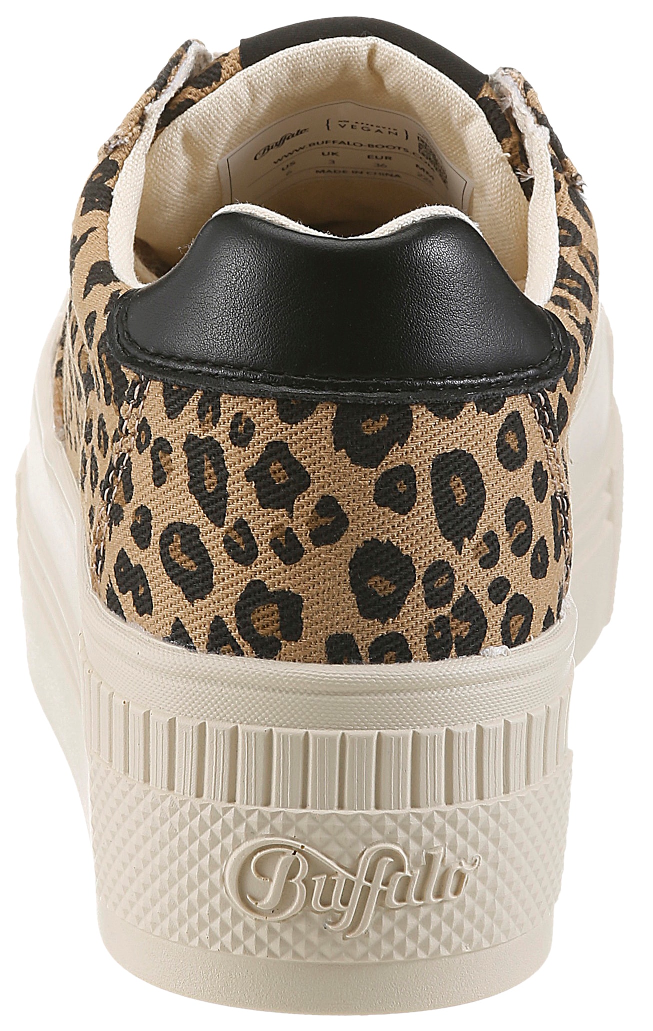 Buffalo Plateausneaker  Freizeitschuh, Halbschuh, Schnürschuh im feinen Leo-Look