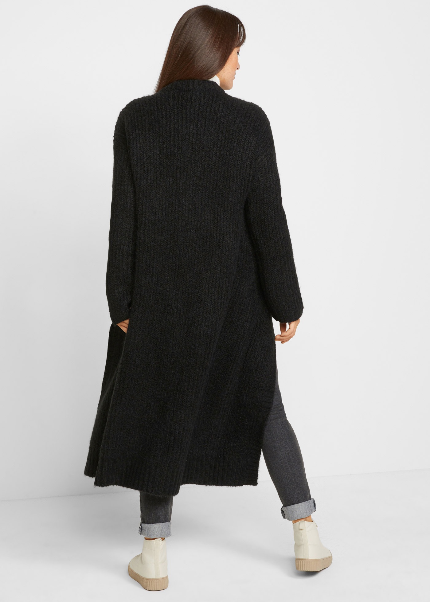 bonprix Strickmantel aus Baumwollmischung, Oversize-Look, Loose fit, unifar günstig online kaufen