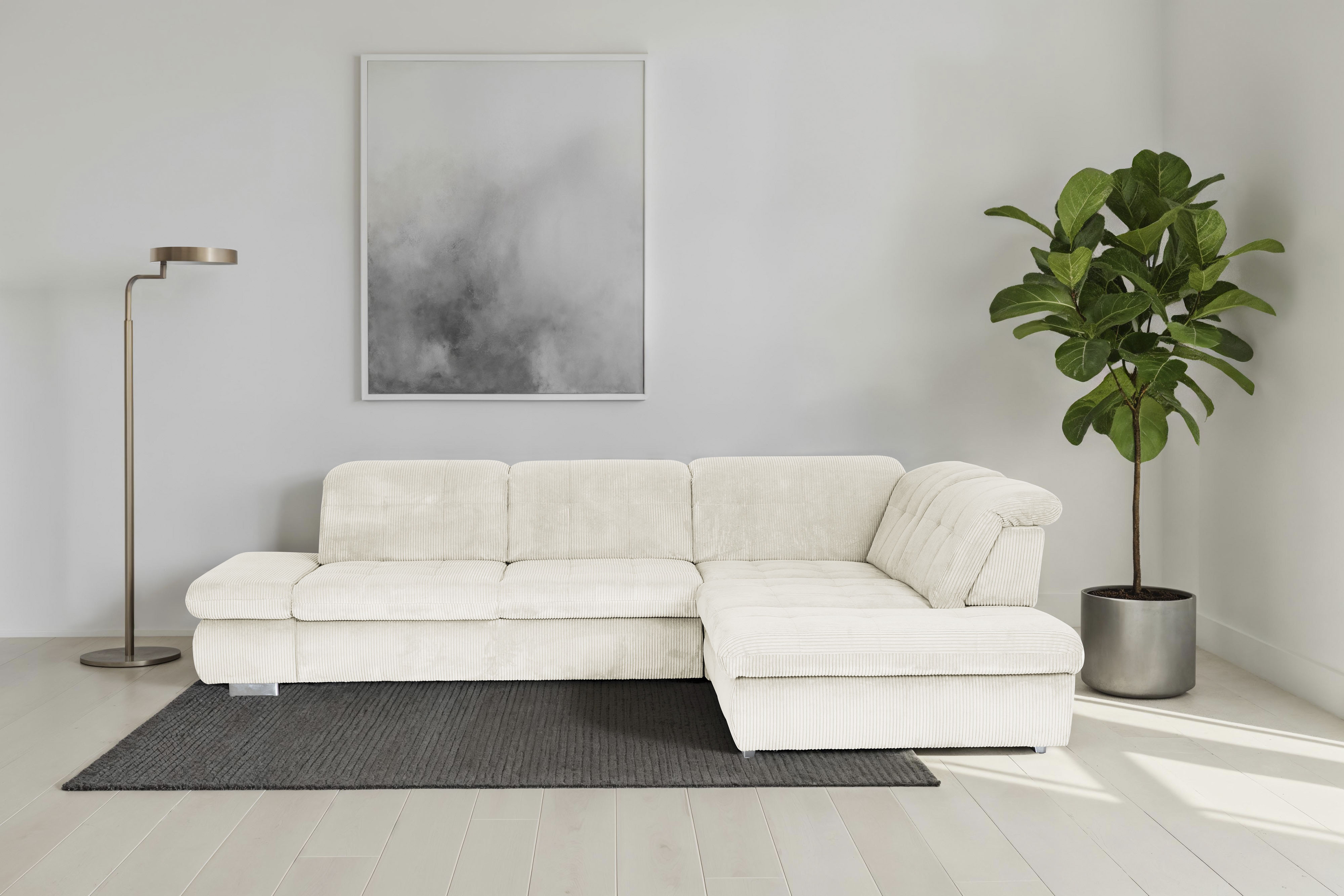 Die PlanBar Ecksofa "MP-IN17004 L-Form, Breite 323 cm, mit Federkern-Polsterung" inkl. Sitztiefenverstellung, wahlweise weitere Funktionen