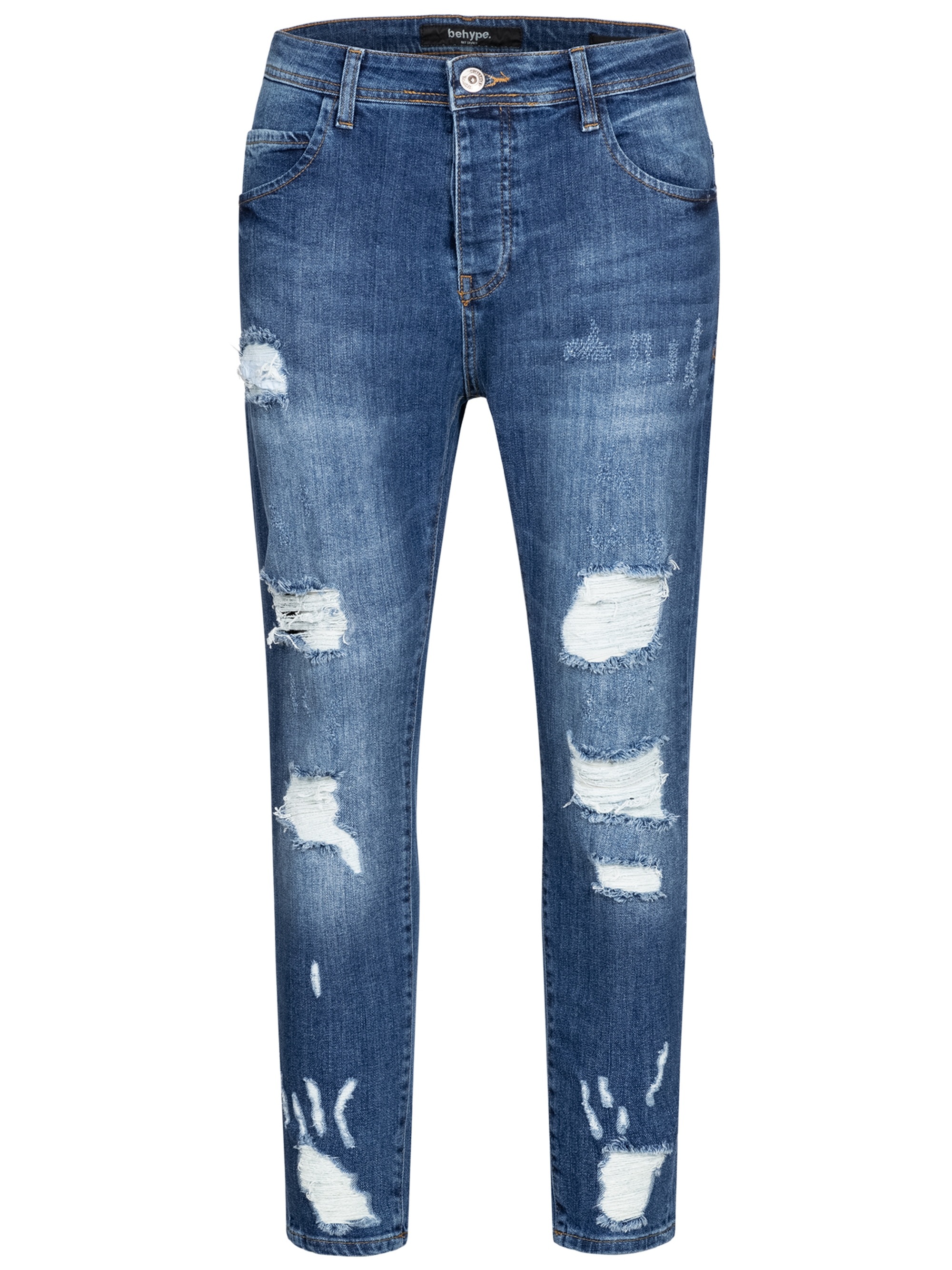 behype Slim-fit-Jeans »Dino«, mit tollen Used-Elementen
