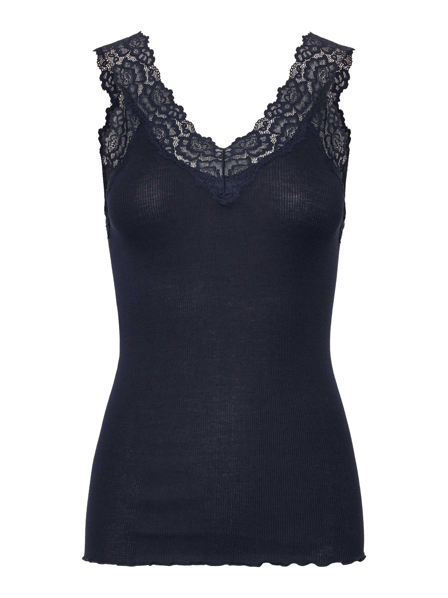 rosemunde Spitzentop "Bernardine Organic Cotton Top" Vintage-Spitzenbesatz am V-Ausschnitt, breite Träger, feminin