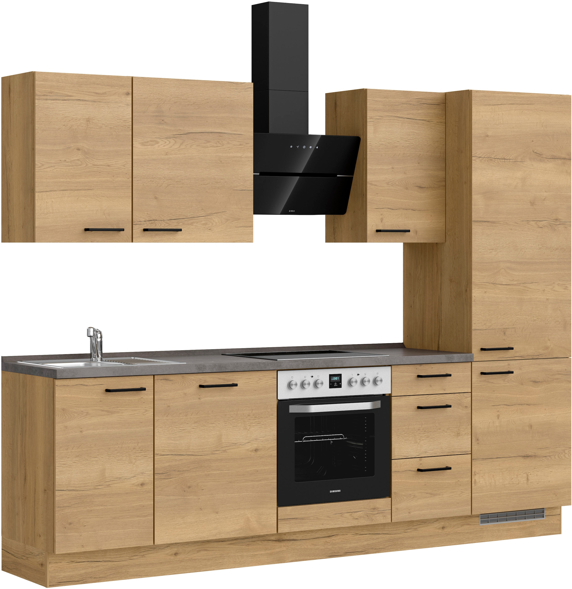 nobilia® Küchenzeile »"Structura II"«, vormontiert, Ausrichtung wählbar, Breite 270 cm, wahlw. mit E-Geräten