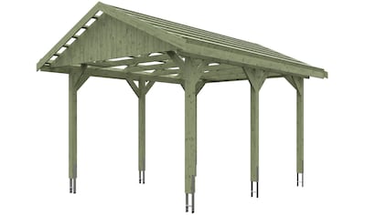 Einzelcarport »Wallgau«, Nadelholz, 291 cm, Grün, 380x500cm, mit Dachlattung