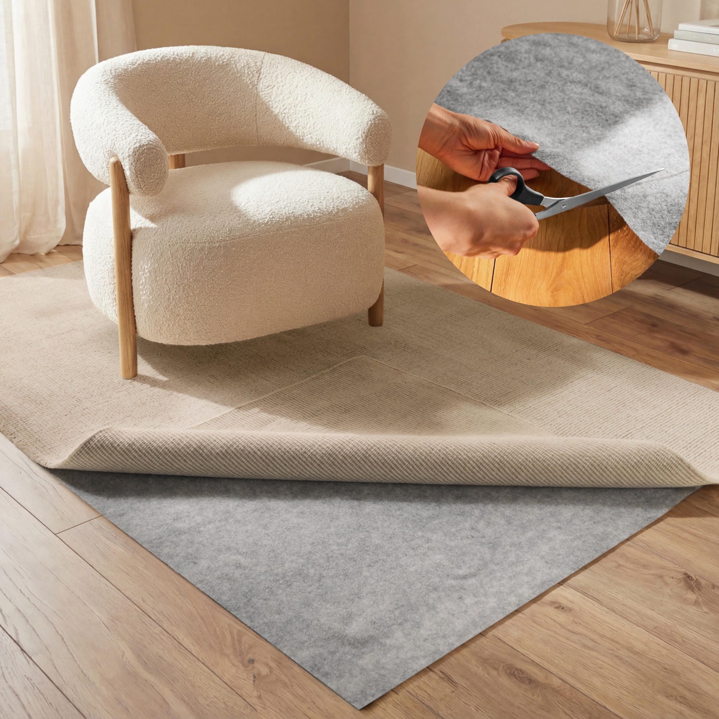 Teppichunterlage HANSE HOME "Grip", grau, B:190cm H:2mm L:290cm, Filz, Teppichunterlagen, Teppichunterlage, Rutschfest, Teppichstop, Antirutsch Gleitschutz, zuschneidbar