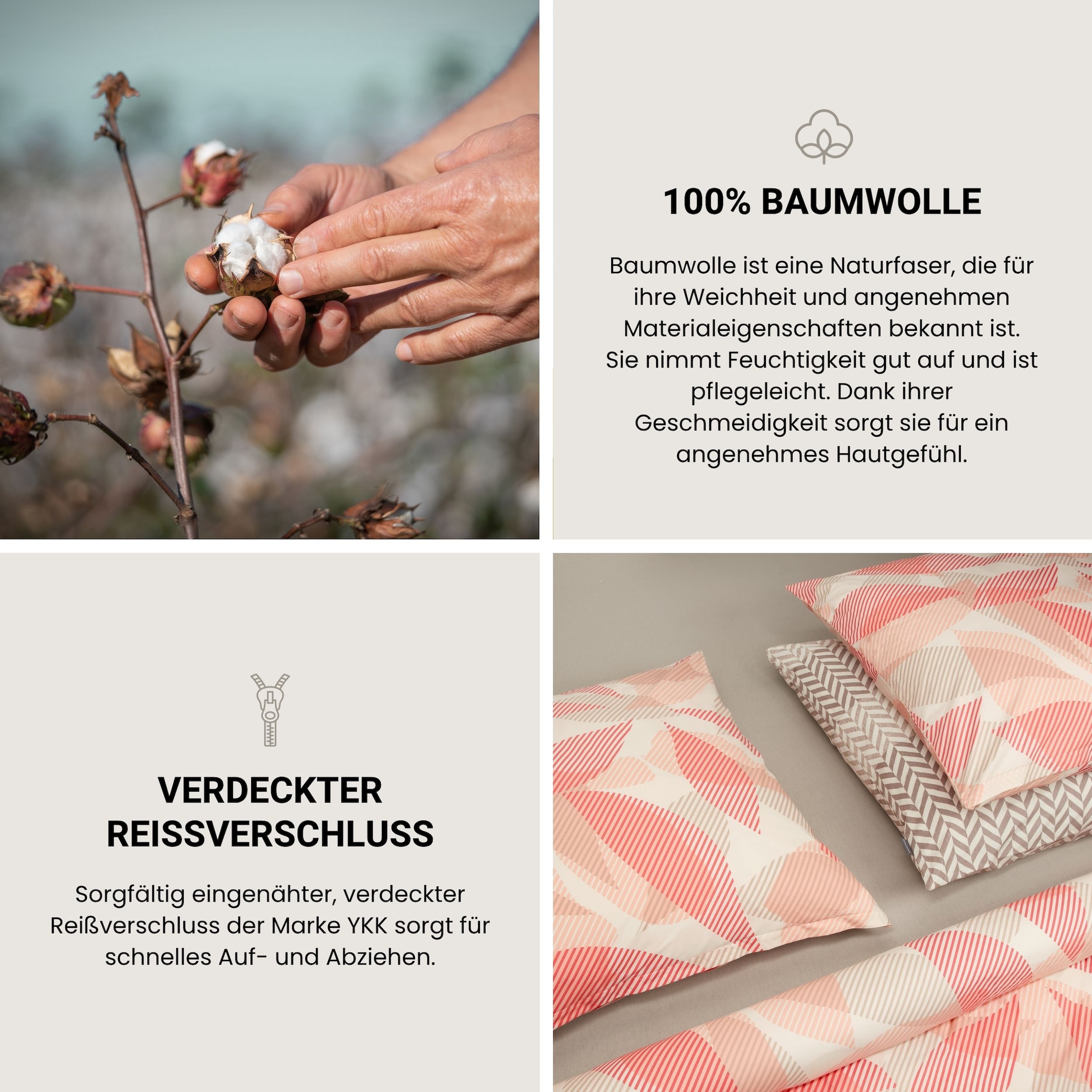 Schiesser Bettwäsche »Maribel aus weicher Baumwolle mit unaufgeregtem Fischgrätmuster« 2 Stk. OEKO-TEX® MADE IN GREEN