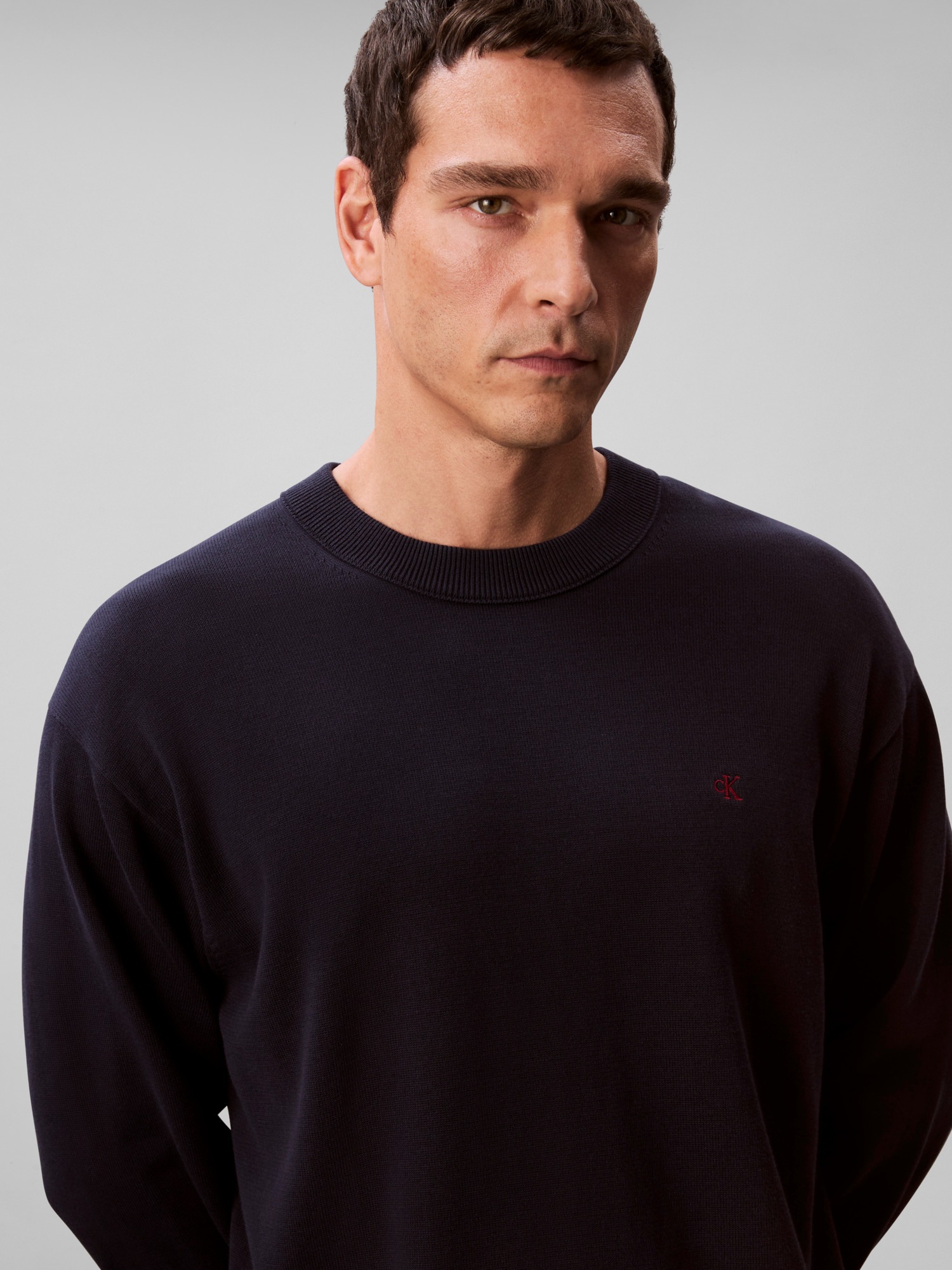 Calvin Klein Jeans Strickpullover "LS EZ COTTON CREWNK SWEATER 12GG", Mit R günstig online kaufen