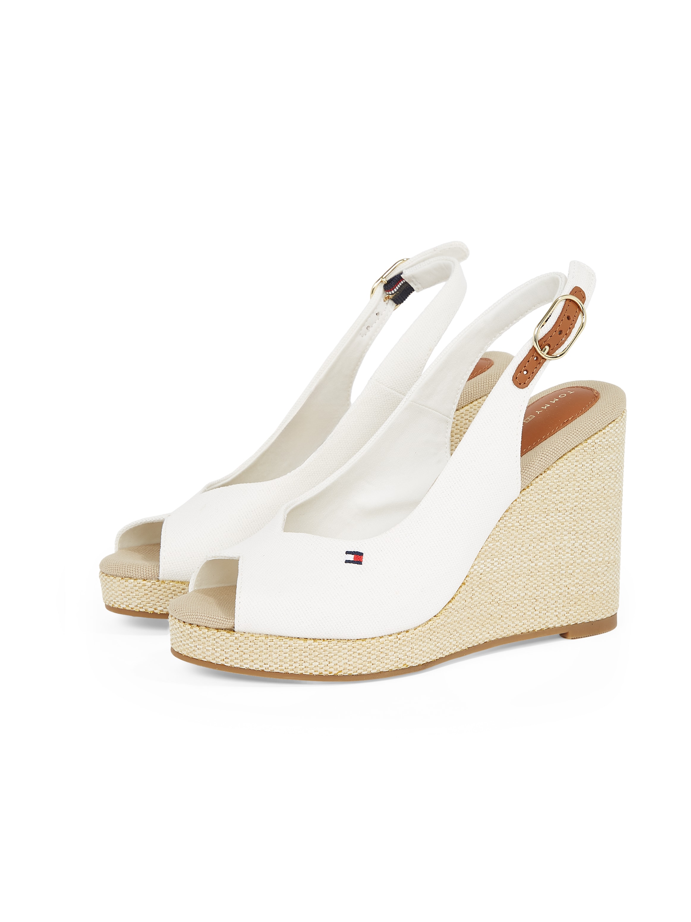 TOMMY HILFIGER High-Heel-Sandalette »FLAG HIGH WEDGE ESPAD SLINGBACK«, Sommerschuh, Partyschuh,...