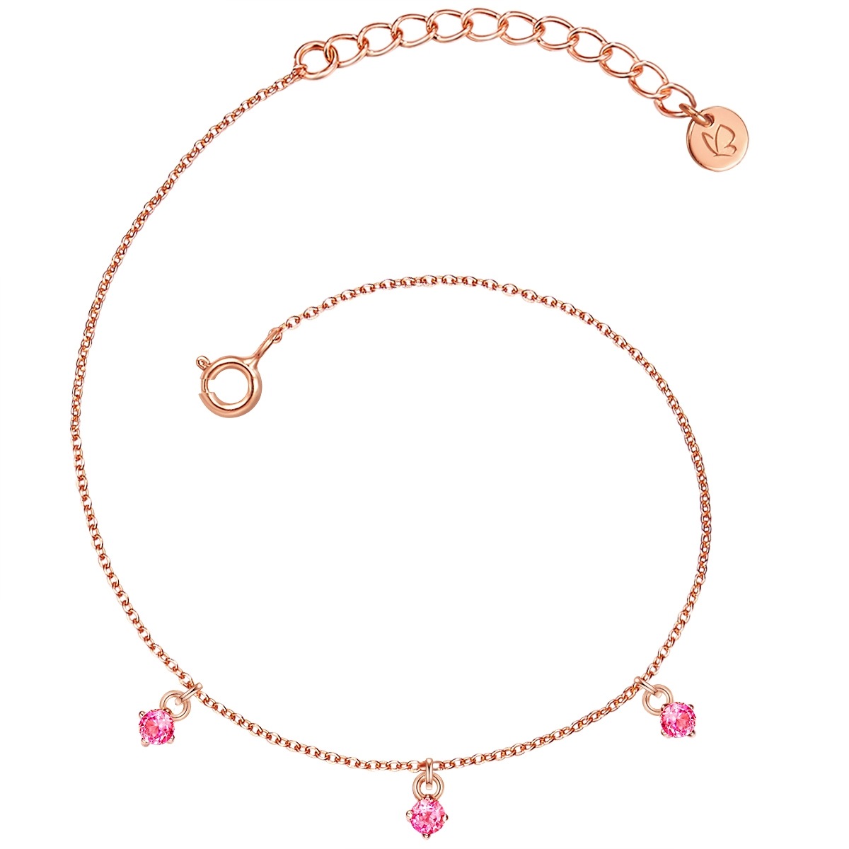 Damen Gliederarmband "GSM2022", Silber 925 (Sterlingsilber)roségold, rosa, GLANZSTÜCKE MÜNCHEN, Silber 925 (Sterlingsilber), Armbänder, Motiv Herz