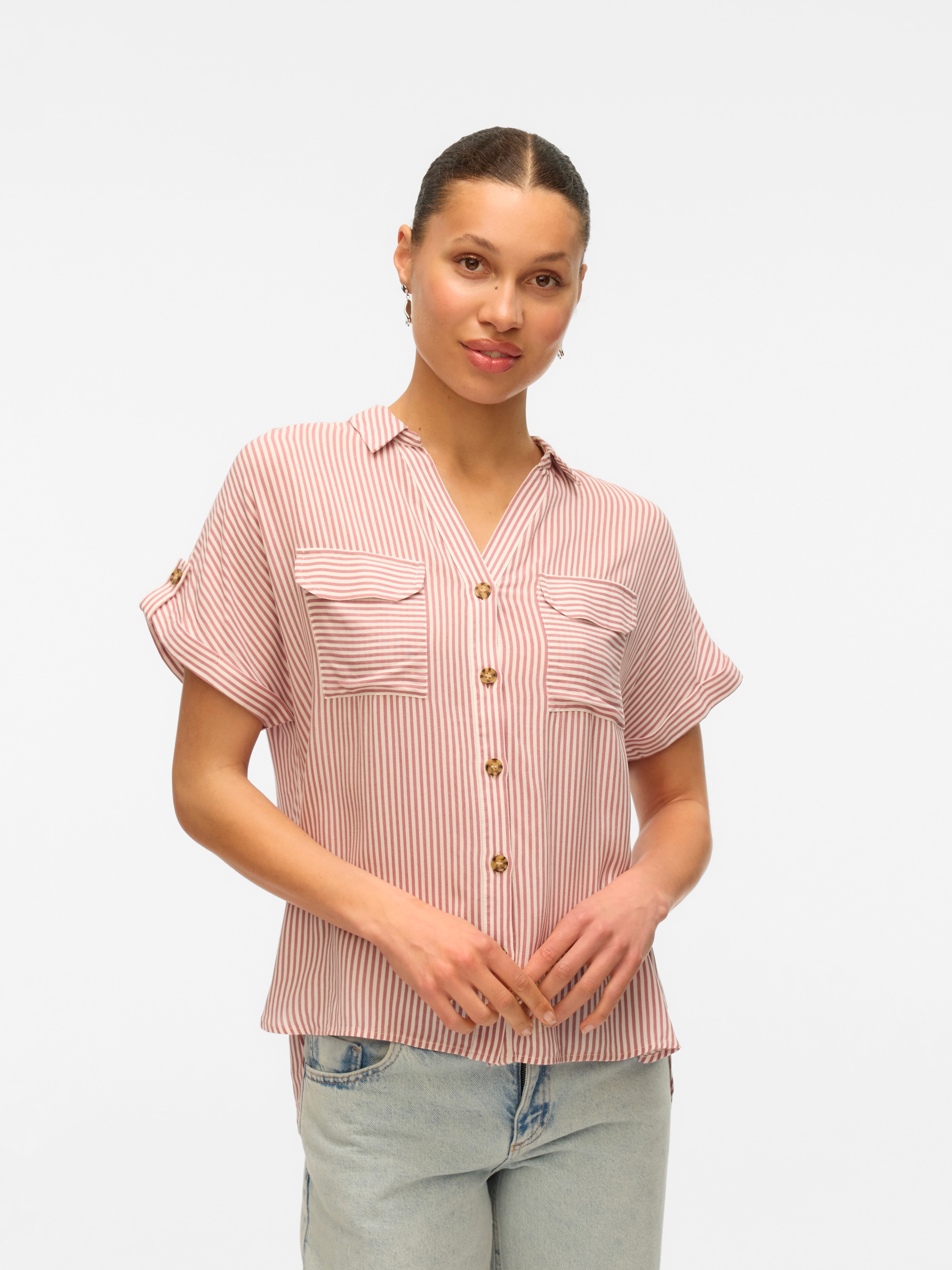 Vero Moda Kurzarmbluse "VMBUMPY S/S SHIRT WVN GA NOOS" günstig online kaufen