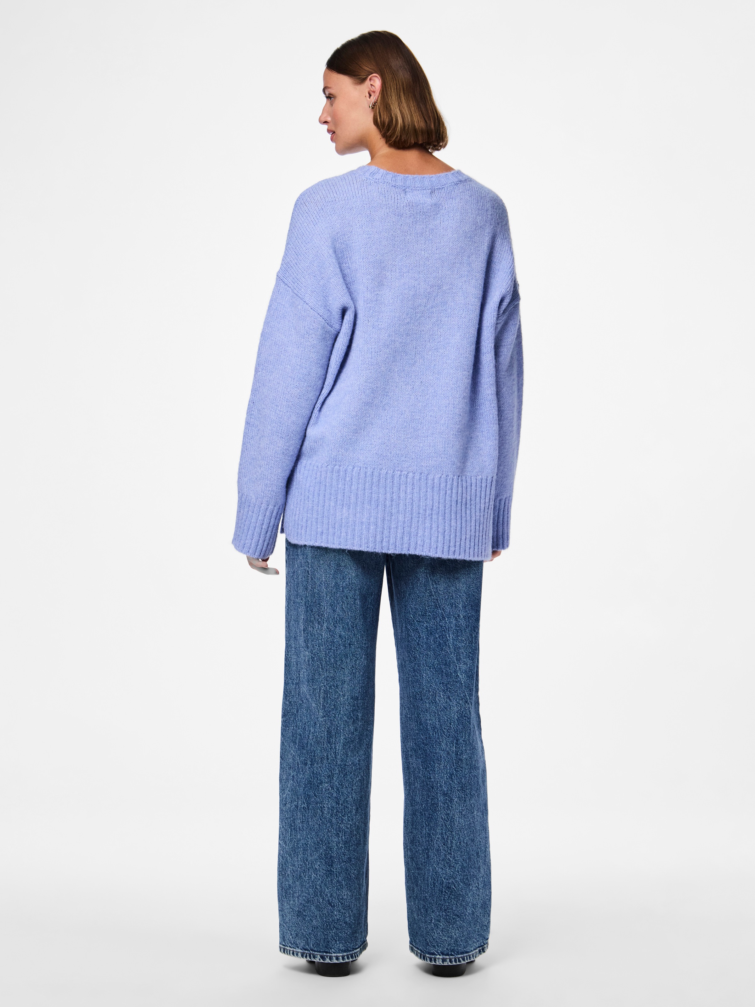pieces Rundhalspullover »PCNANCY LS LOOSE O-NECK KNIT NOOS BC«, Oversized