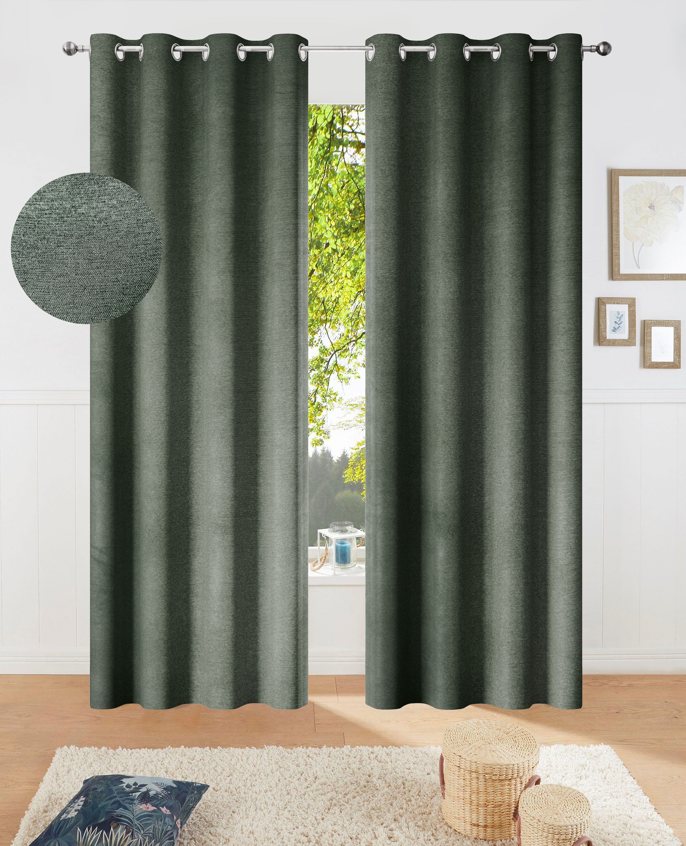 OTTO home Verdunkelungsvorhang "Fleuriss" Ösen 1 Stk. tlg. Wohnzimmer, Schlafzimmer, Arbeitszimmer, modern, Gewicht von 280 g/m²