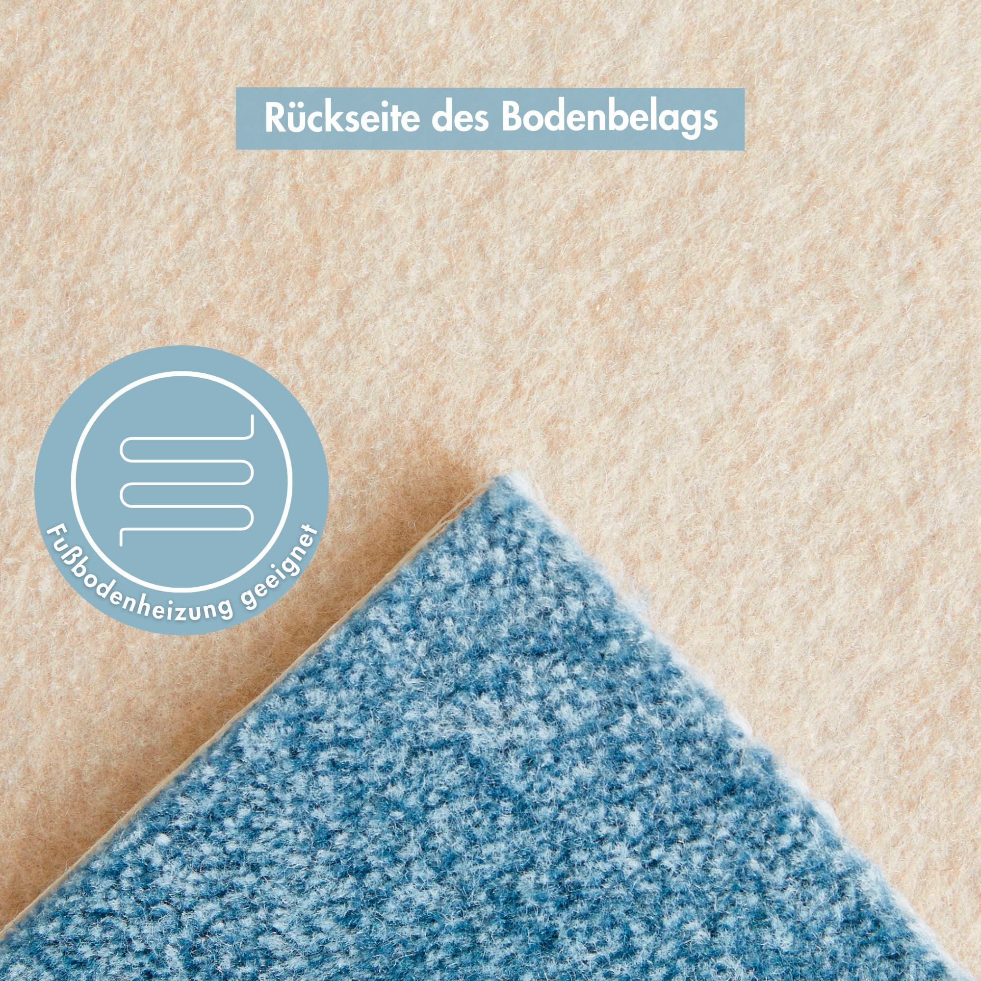 Teppichboden ANDIAMO "Catania, Velours, Gesamthöhe 7,5 mm, Made in Belgium", blau, B:500cm L:450cm, Kunstfaser, Teppiche, meliert, Breite 400 cm oder 500 cm, strapazierfähig & pflegeleicht 3