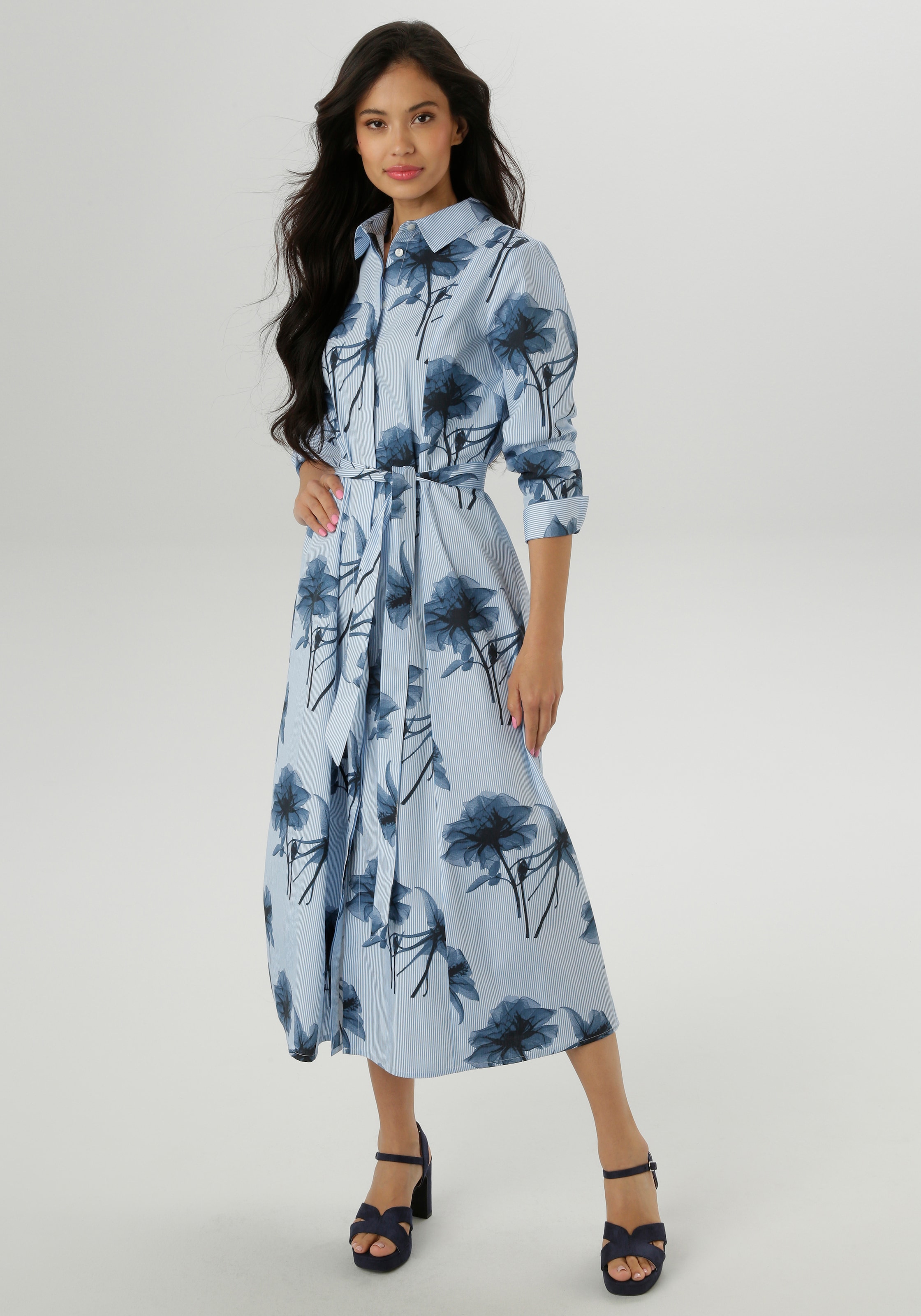 Aniston SELECTED Blusenkleid mit fantasievollem Blumendruck günstig online kaufen