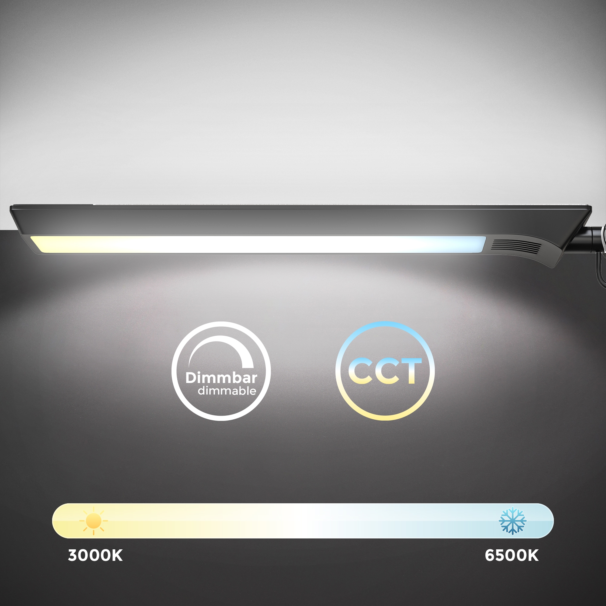 B.K.Licht Klemmleuchte, 1 flammig, Leuchtmittel LED-Modul | LED fest integriert, schwenkbar, Farbtemperatur einstellbar, CCT stufenlos dimmbar