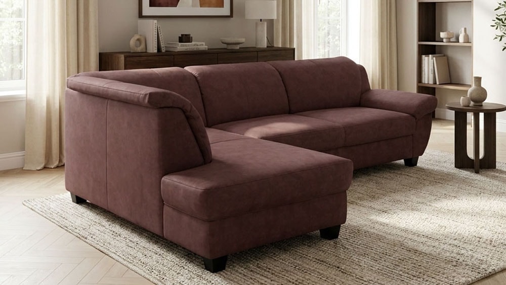 OTTO home Ecksofa "Sillkeborg 254 x 186 cm, formschönes Sofa mit dunklen Füßen" aus haustierfreundlichem Pet Friendly Bezug