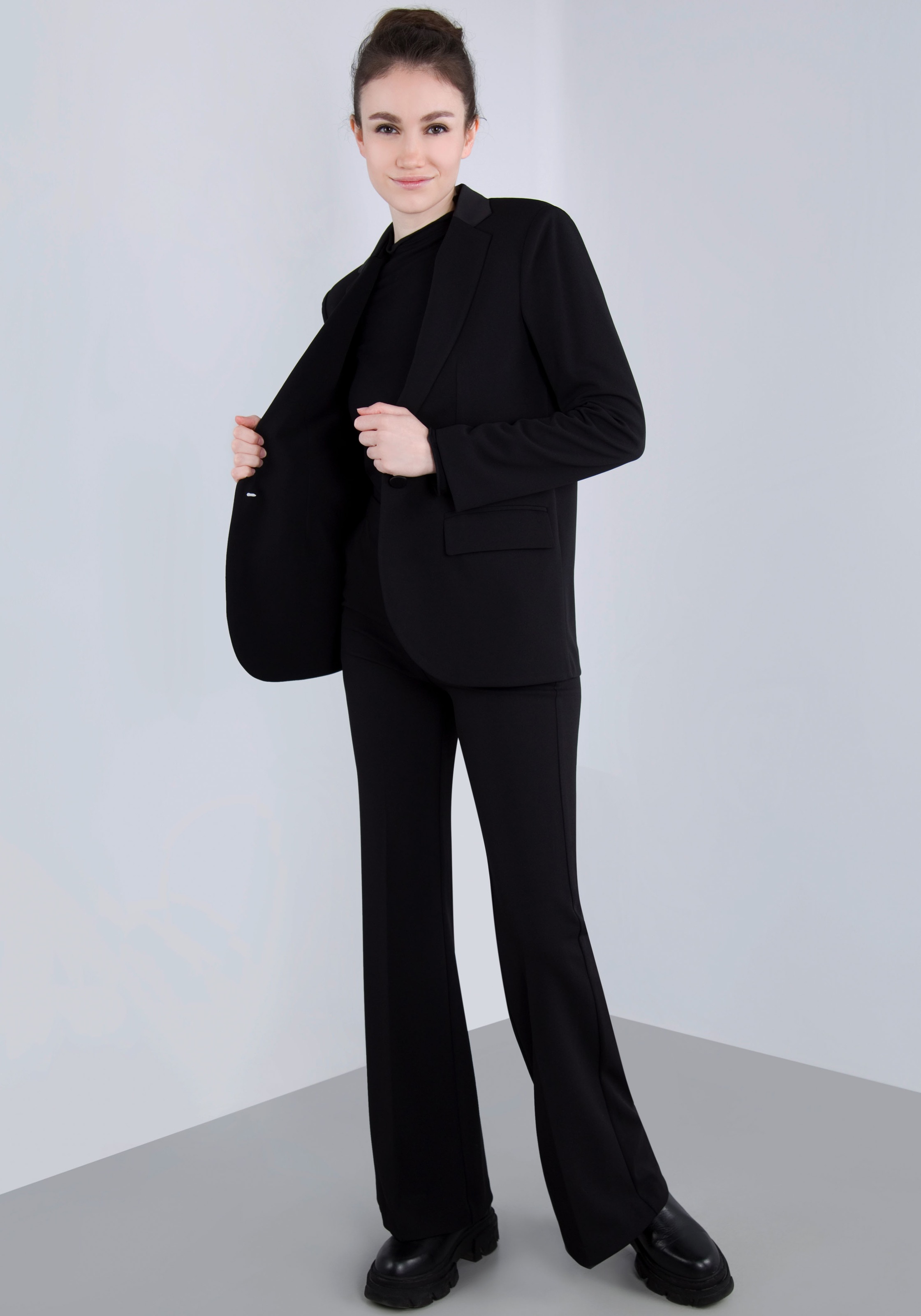 IMPERIAL Longblazer, mit Satindetails und Stretch