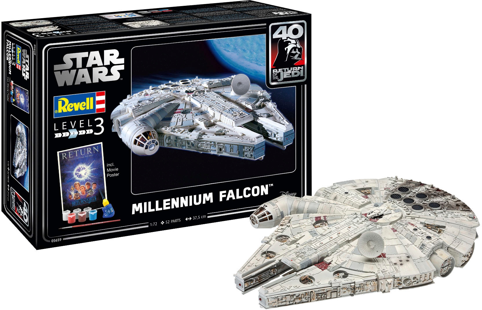 Revell® Modellbausatz »40 Jahre Rückkehr der Jedi Ritter, Millenium Falcon«, 1:72, Made in Europe