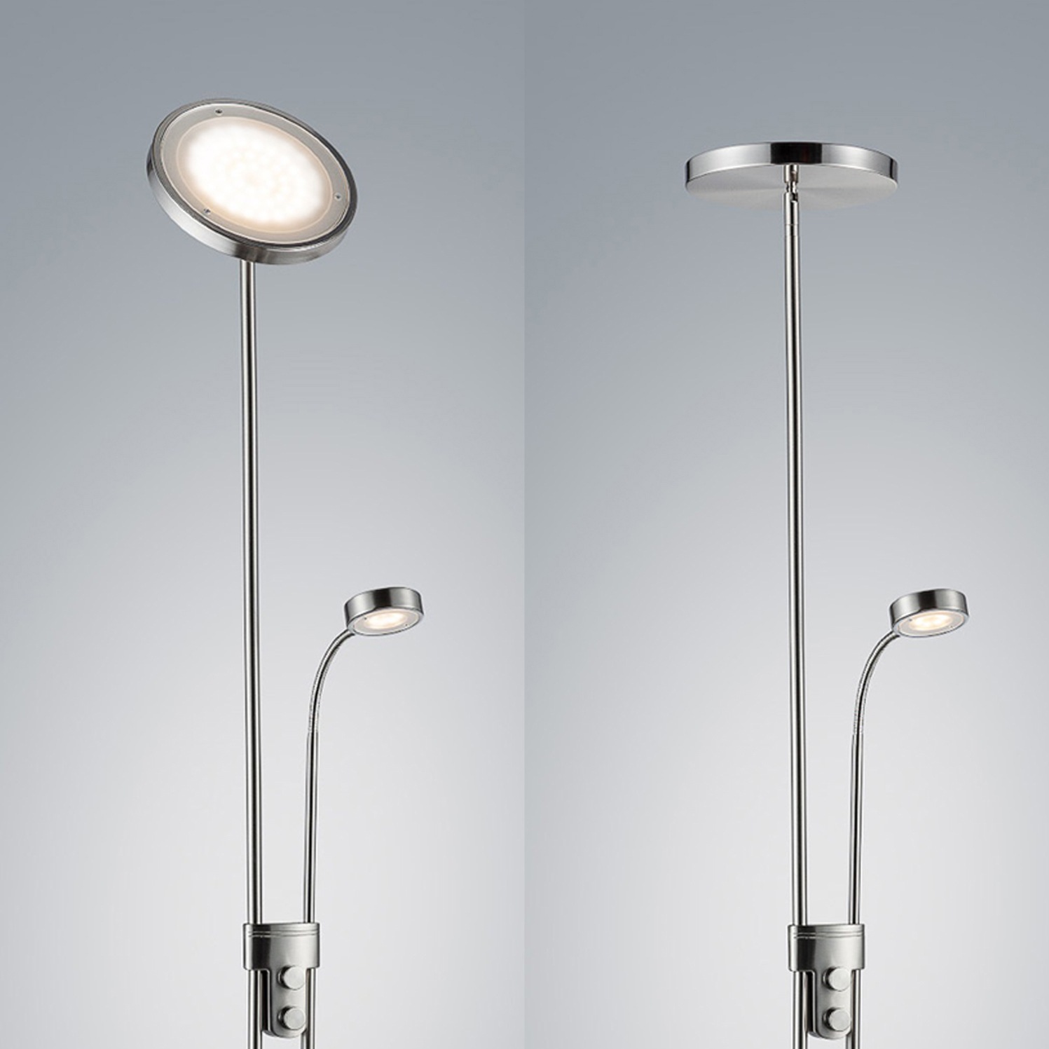 B.K.Licht LED Deckenfluter »Luan«, 1 flammig-flammig, LED Stehleuchte, dimmbar, Metall, schwenkbar, inkl. 21W 2.000lm