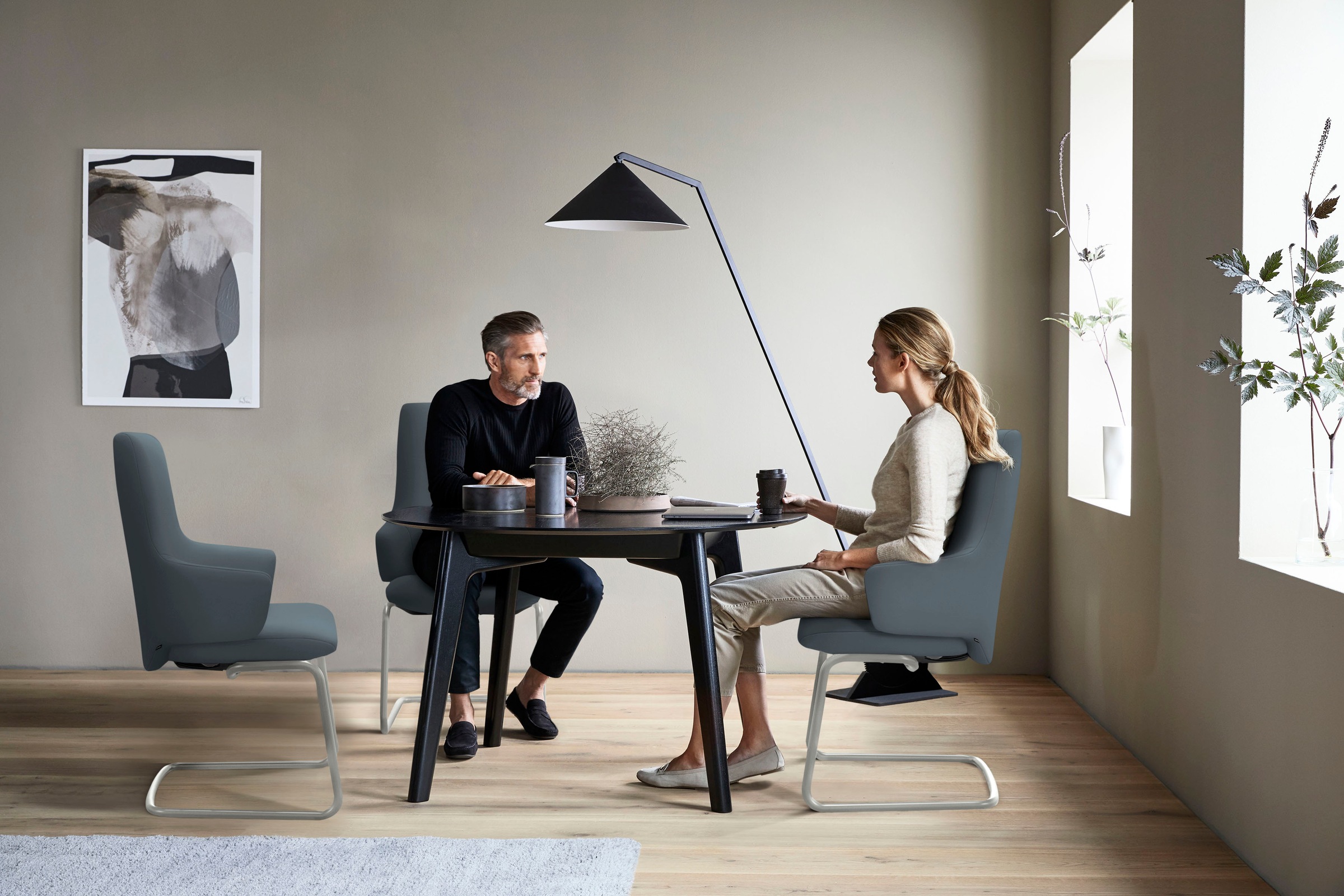 Stressless® Polsterstuhl »Laurel«, Leder BATICK, High Back mit Armlehne, Größe L, mit Beinen aus Stahl in Chrom