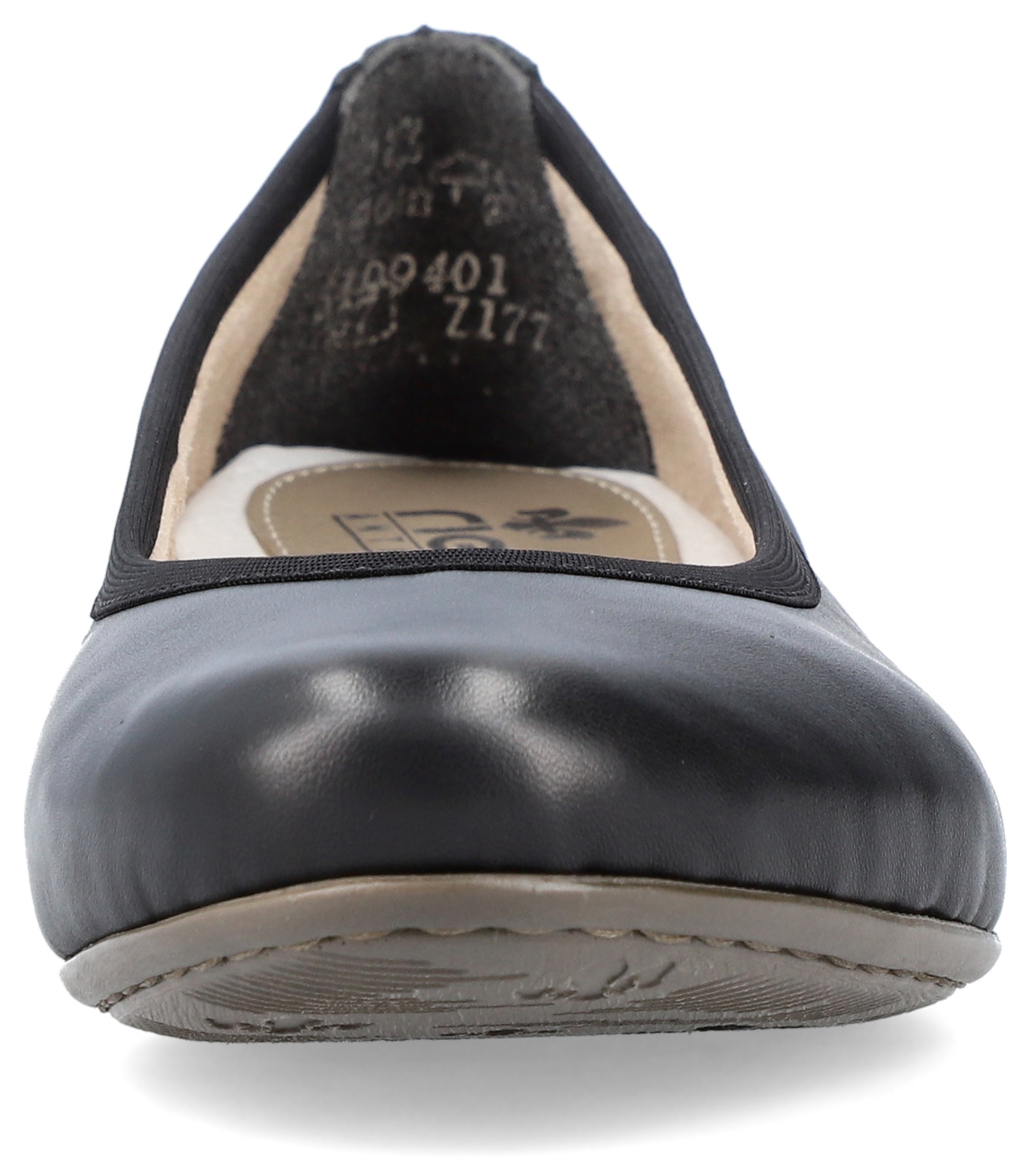 Ballerina RIEKER, Damen, Gr. 38, schwarz (schwarz, schwarz), Leder, Schuhe Ballerina, Pumps, Business Schuh in schlichter Eleganz, Topseller 3
