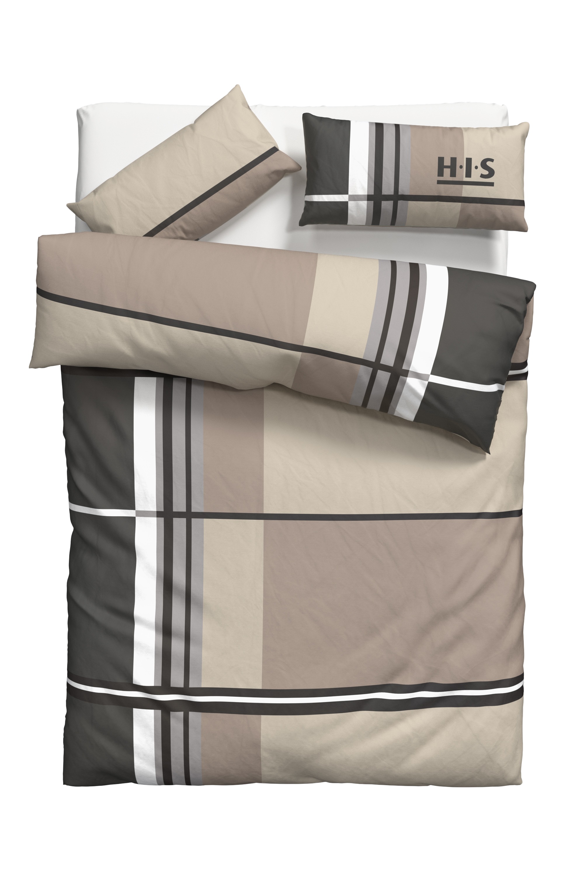 H.I.S Bettwäsche "Cassia" 2 Stk. tlg. in sportlichem Karo Design,Bettwäsche günstig online kaufen