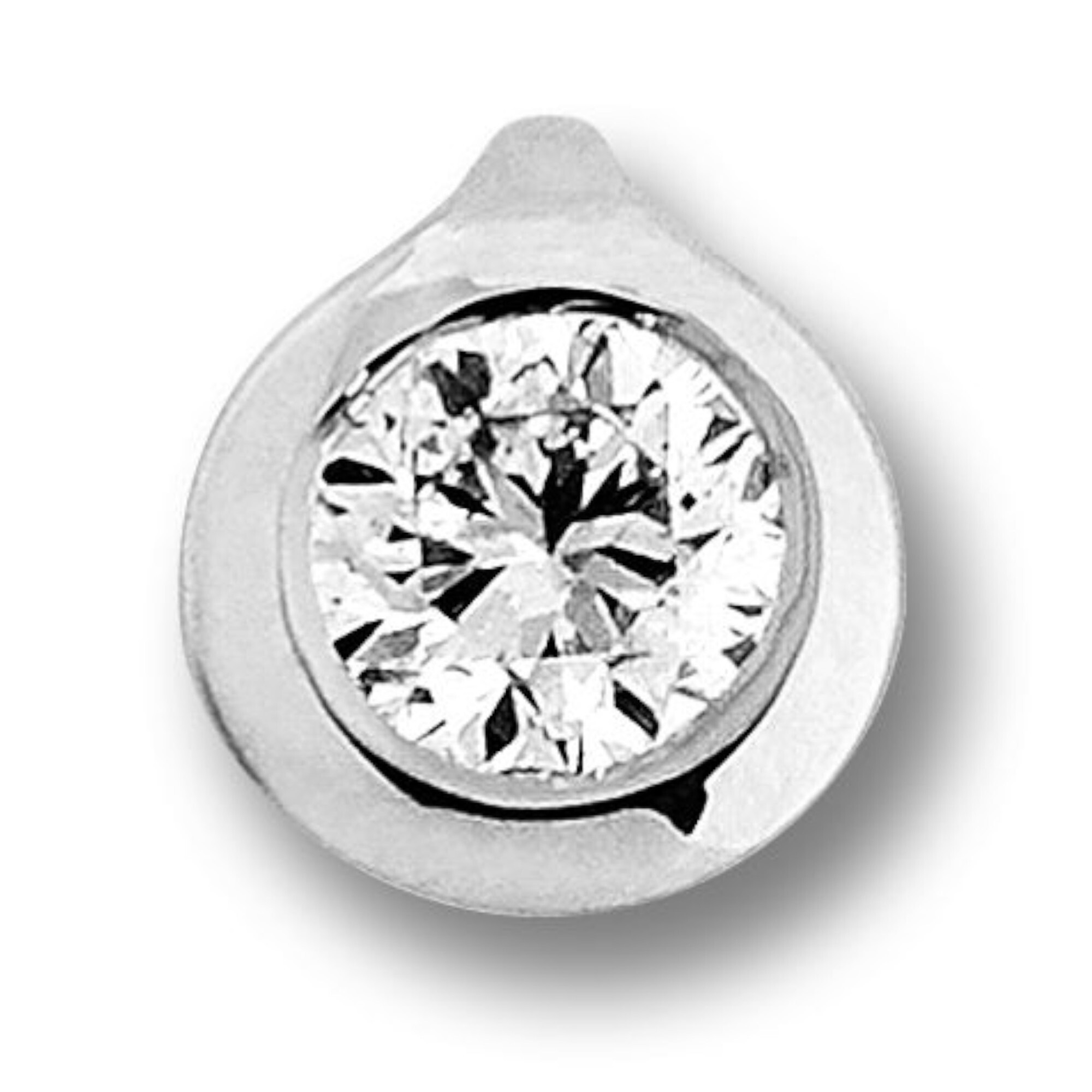 ONE ELEMENT Damen Kettenanhänger "0.15 ct Diamant Brillant Anhänger aus 585 Weißgold", 0,15 mit Diamant, Diamanten Gold Weißgold 585, silber,