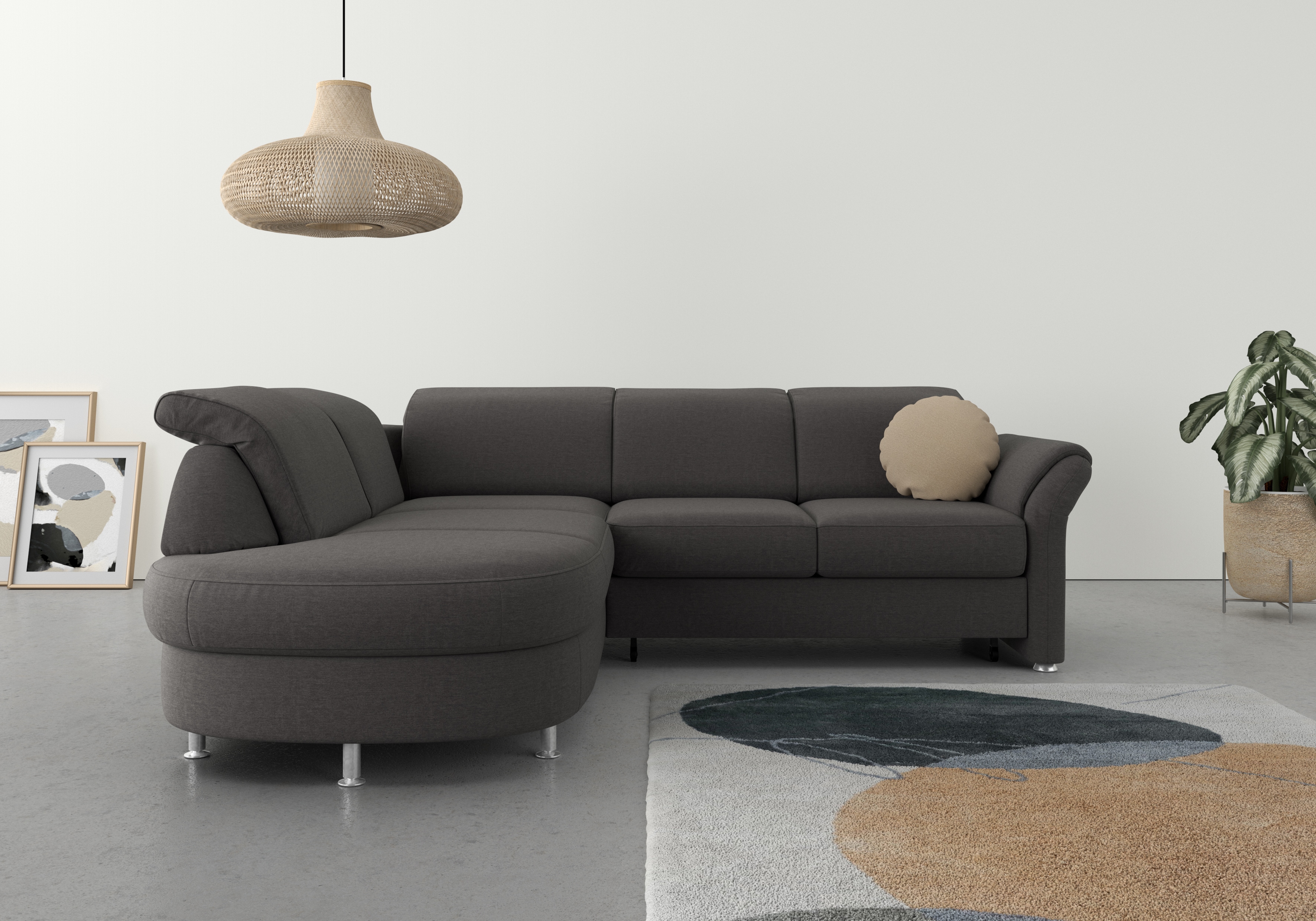 sit&more Ecksofa "Apulia L-Form" wahlweise Schlaffunktion, Bettkasten und Kopf- und Armteilverstellung