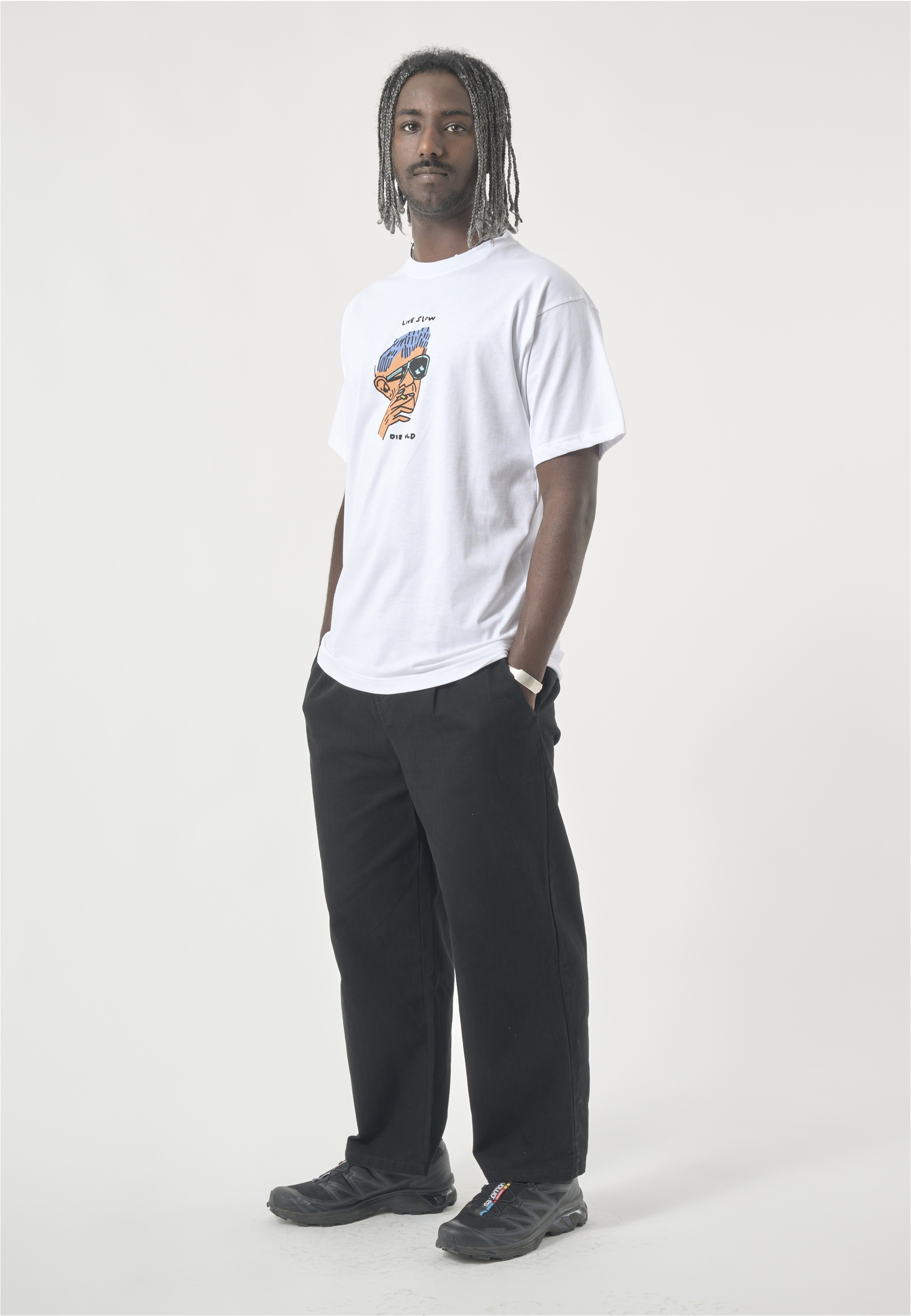 Cleptomanicx T-Shirt »Classic Tee Live slow die old«, Locker geschnitten