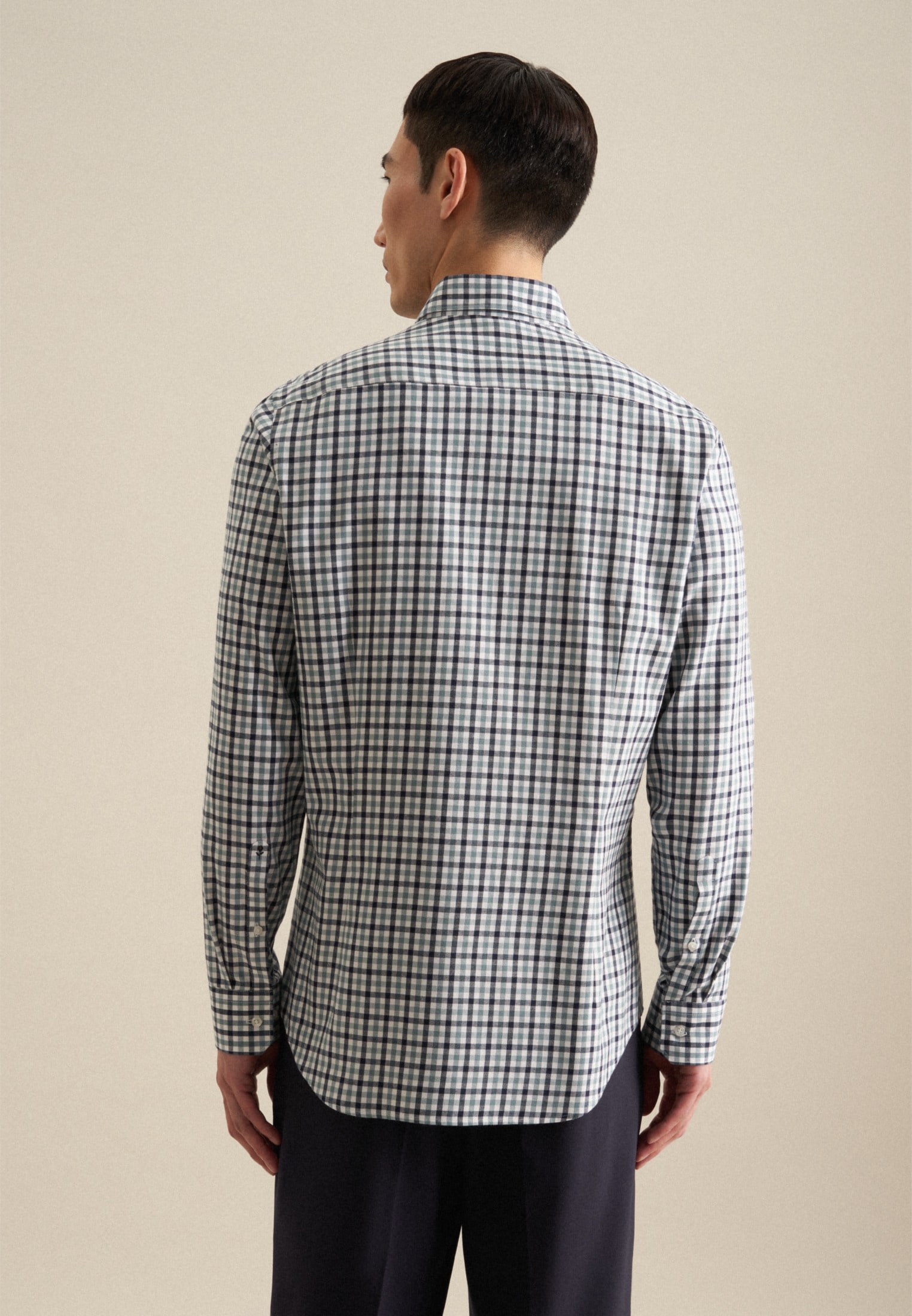seidensticker Flanellhemd »Shaped«, Shaped Langarm Button-Down-Kragen Karo