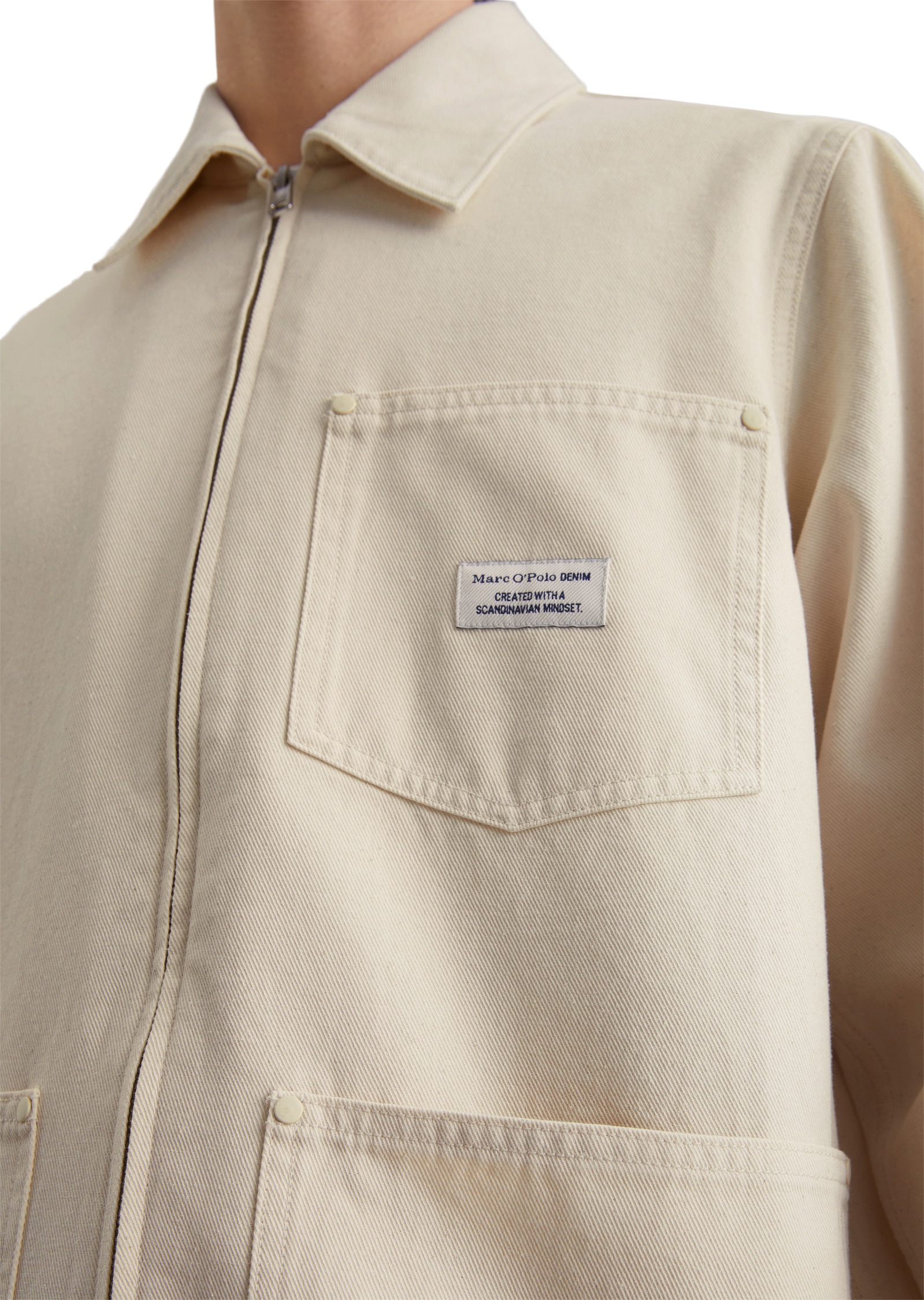 Marc O'Polo DENIM Kurzjacke »aus robustem Bio-Baumwoll-Twill«, ohne Kapuze