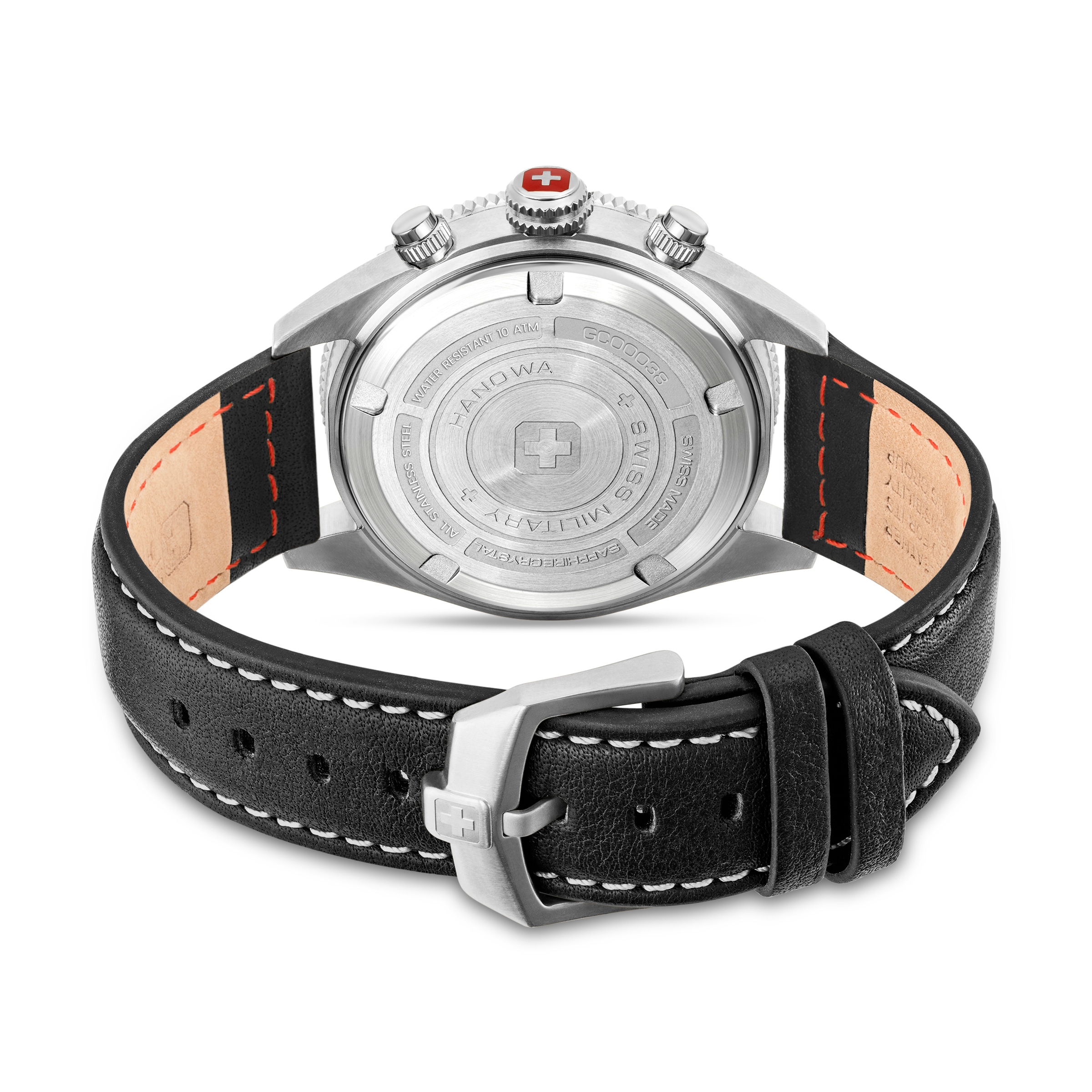 Swiss Military Hanowa Chronograph »Greyhound Chrono« Quarzuhr, Armbanduhr, Herrenuhr, Swiss Made, Lederarmband, analog, Tag