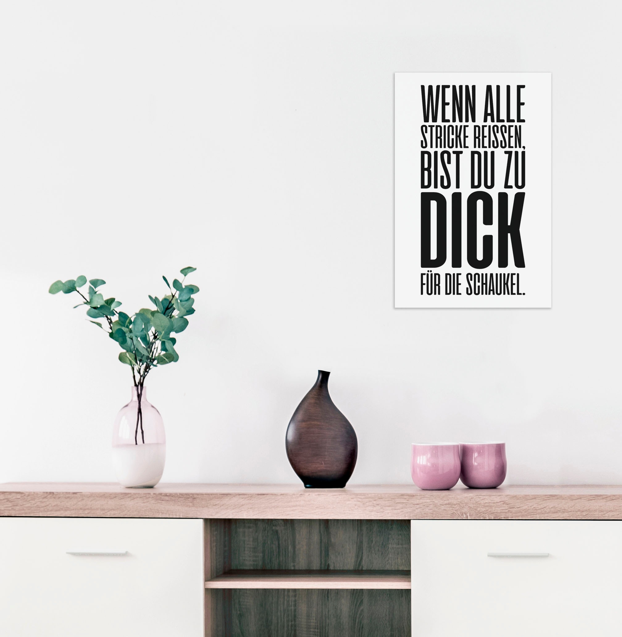 Thumbnail - queence Wanddekoobjekt "Wenn alle Stricke reissen, ...", Stahlschild, Blechschild, Spruch, Witzig, Wanddeko, retro, 20x3...