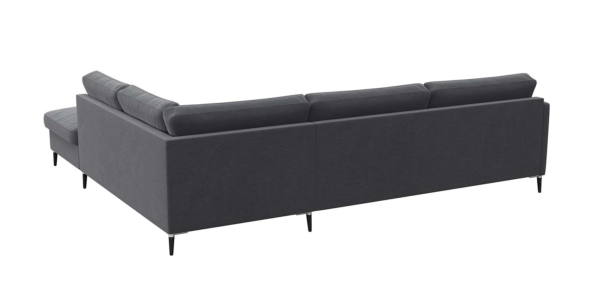 FLEXLUX Ecksofa »Fiore, super Sitzkomfort durch Kaltschaum im Sitz, L-Form«, schmale Armlehnen, Füße Alu+schwarz
