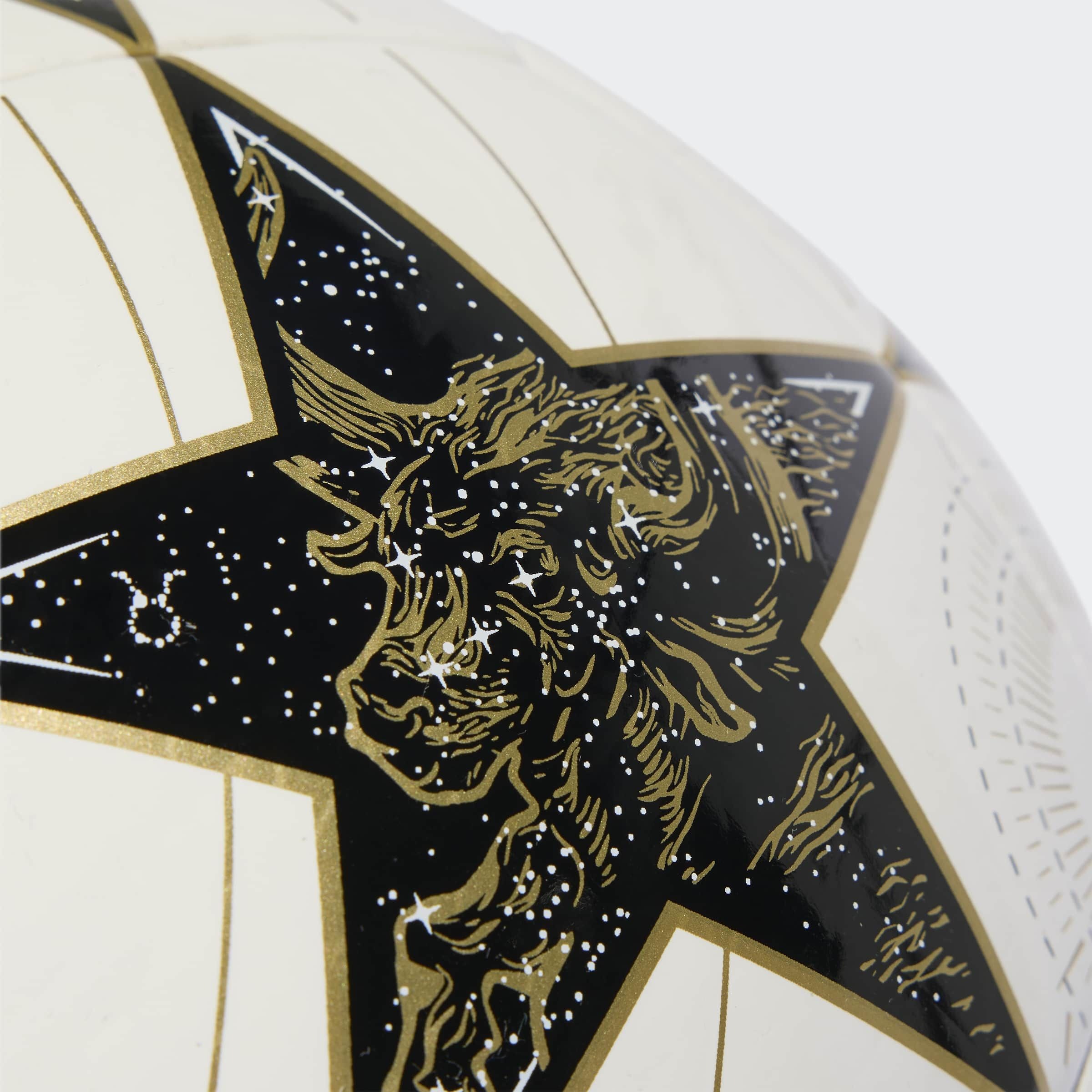 Fußball ADIDAS PERFORMANCE "UCL REAL MADRID GOLD CLUB" Gr. 5, schwarz-weiß (weiß, schwarz, gold metallic), Bälle, 5, 0,4 g, Real Madrid Champions League, B:22,3cm H:17,3cm T:22cm 3