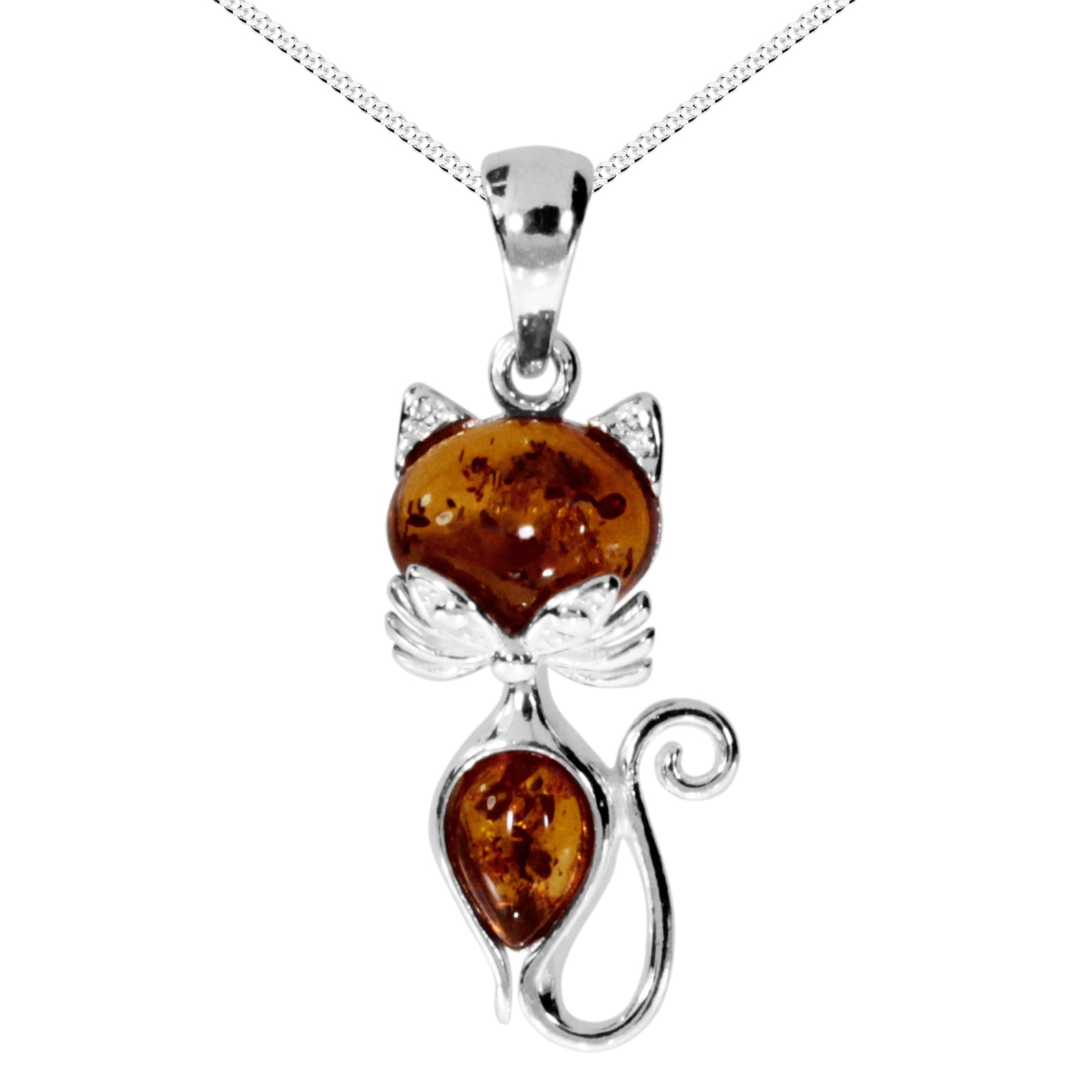 Ostsee-Schmuck Cat Pendant Necklace Silver 42cm
