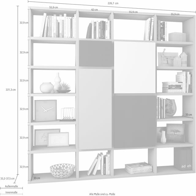 fif möbel Raumteilerregal »TOR514«, Breite 227 cm bestellen | BAUR