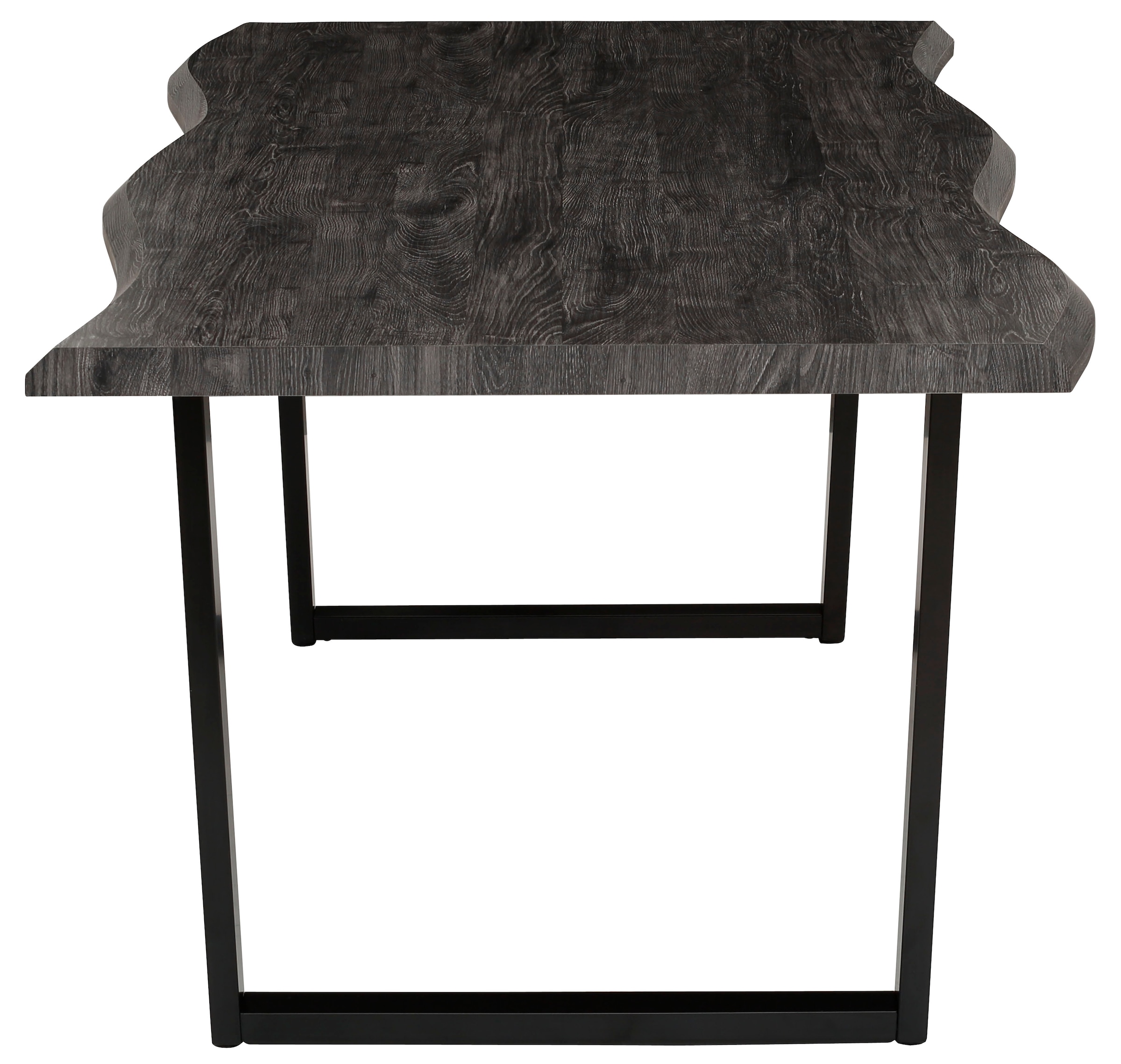 HELA Esstisch »GISELLE Baumkantentisch, Küchentisch, TOPSELLER!«, Kufengestell Metall, Industrial Design, 140 - 200 cm Breite, 2 Farben